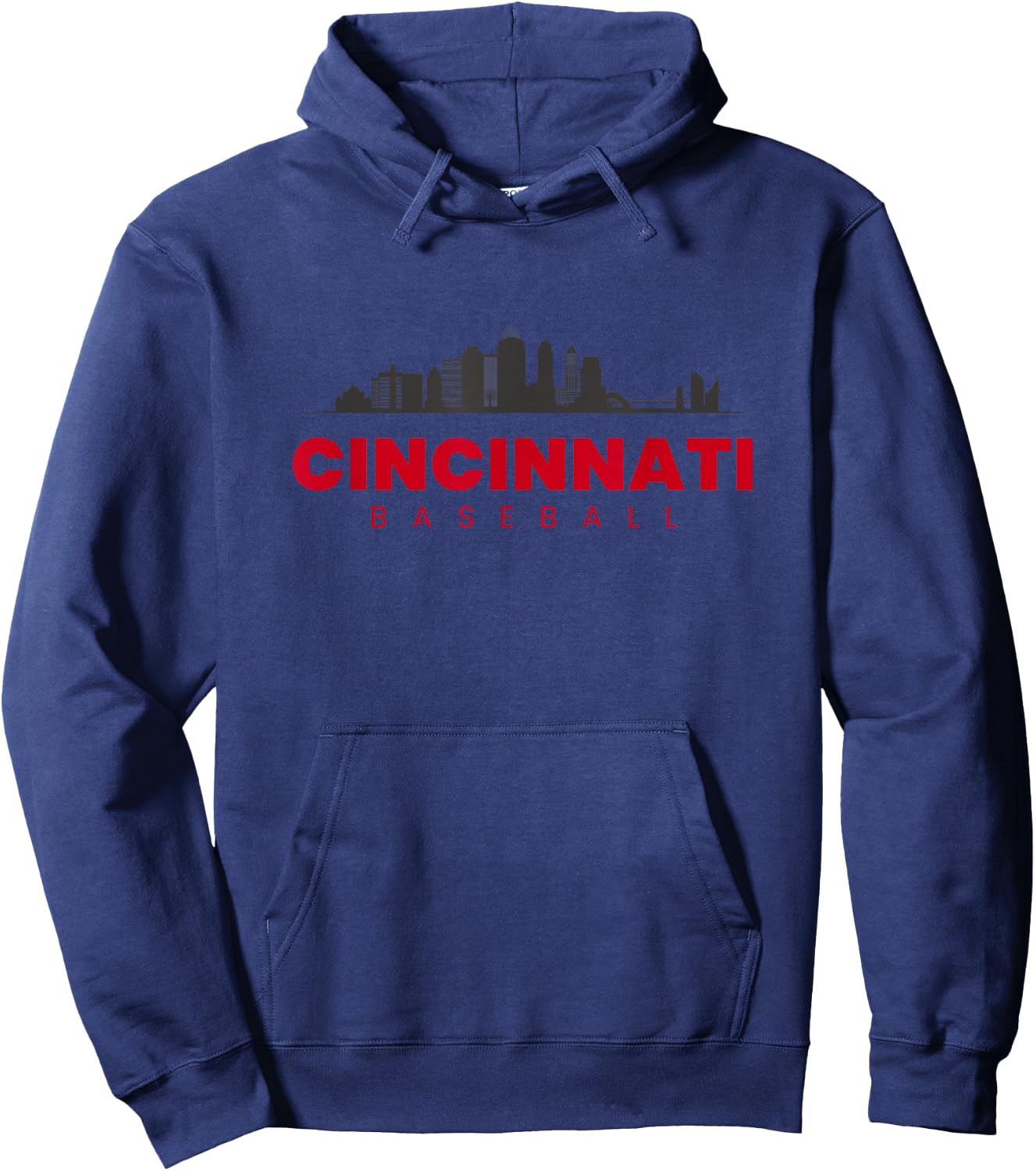 Cincinnati Baseball Vintage City Skyline Baseball Lover Hoodie - Hoodie | Navy