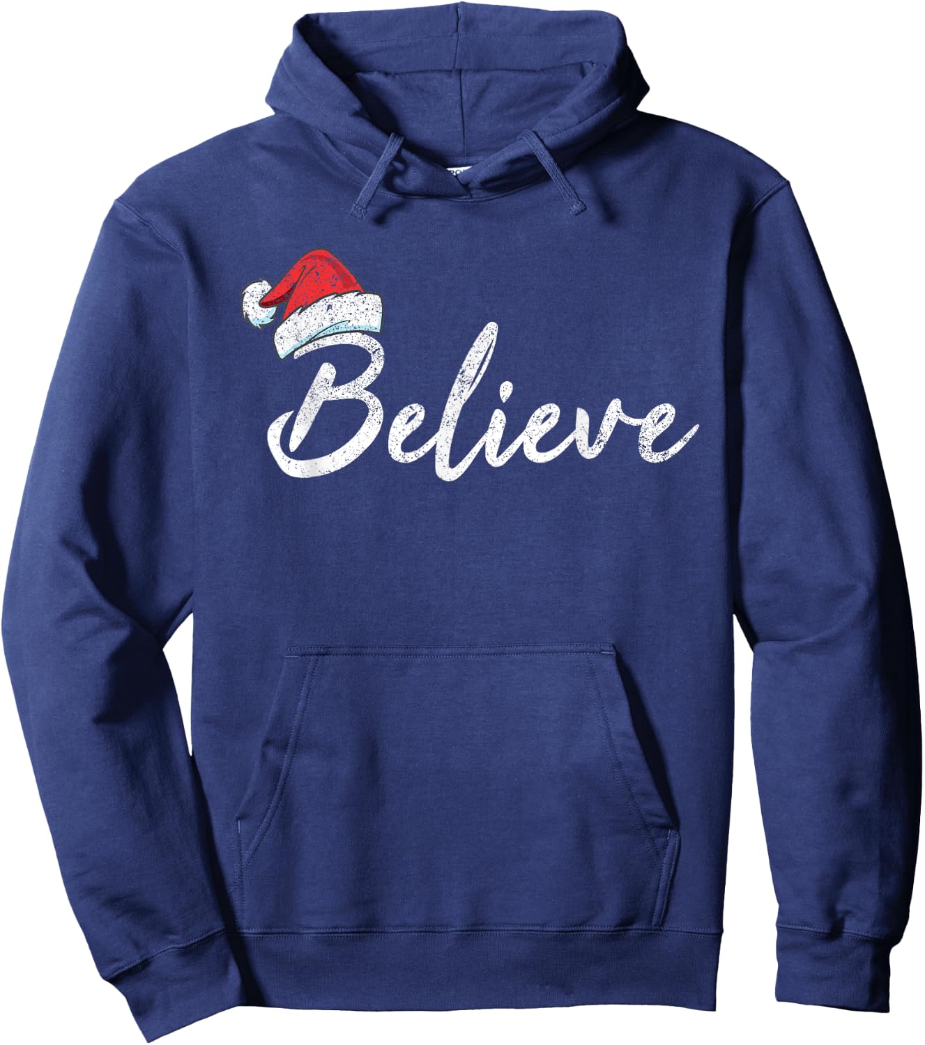 Funny Christmas Believe Santa Pajama Outfit Men Women Hoodie - Hoodie | Navy