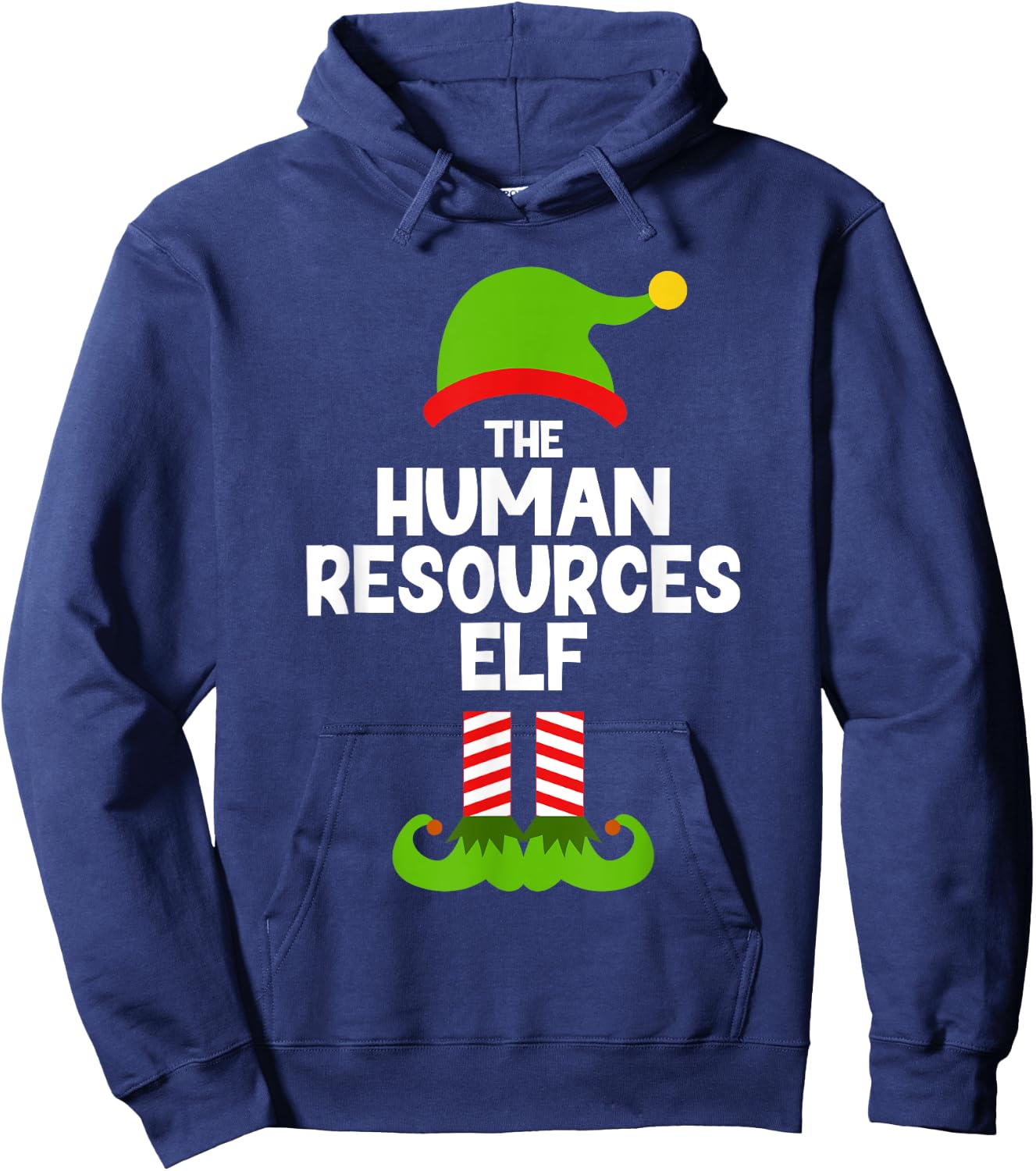 Funny The Human Resources Elf Christmas Family Pajama HR Hoodie - Hoodie | Navy