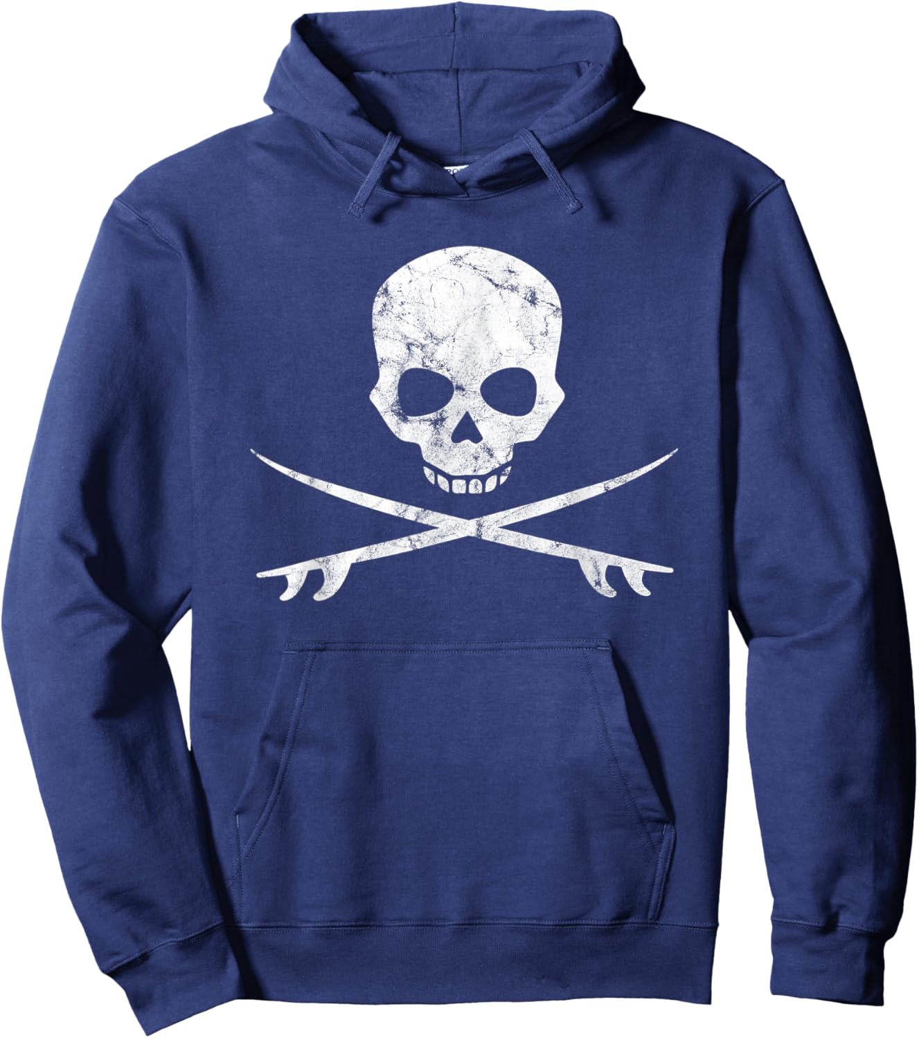 Skull & Surfboard surf vintage Hoodie - Hoodie | Navy