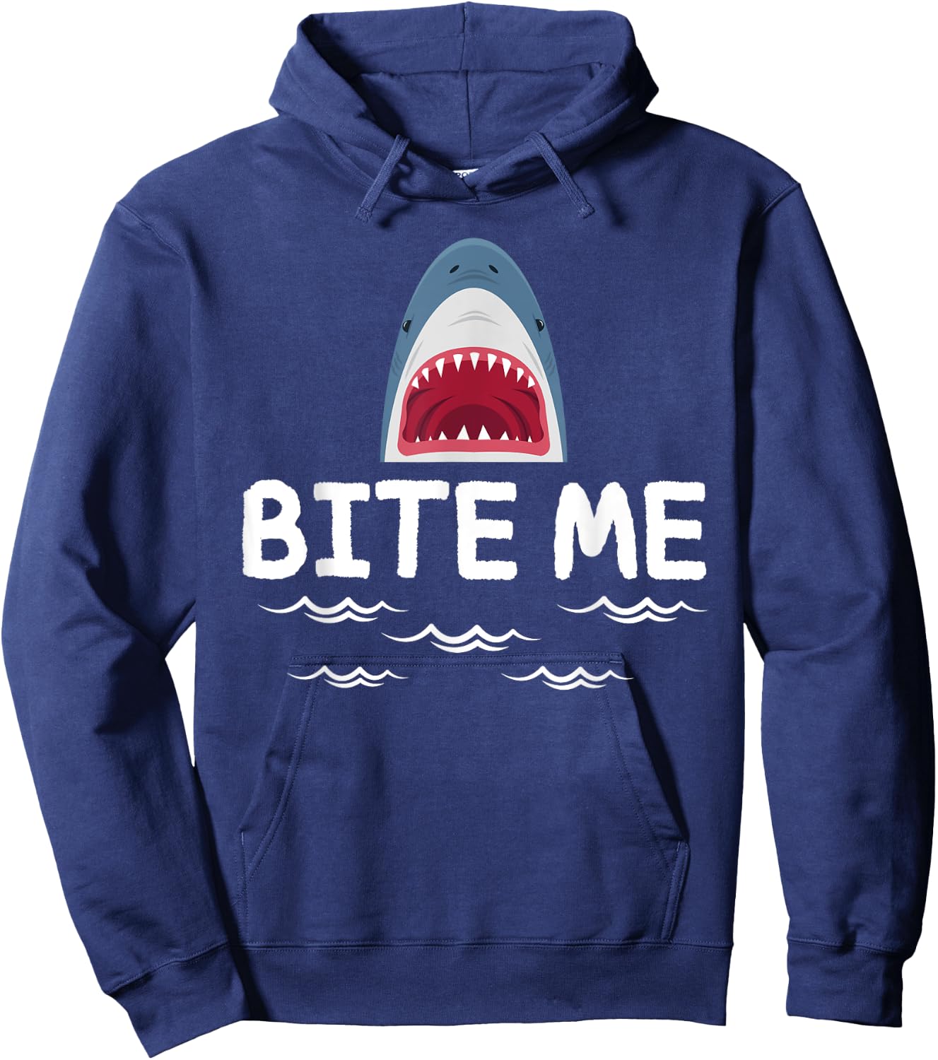Bite Me Shark Lover Week Awareness Animal Ocean Summer Hoodie - Hoodie | Navy