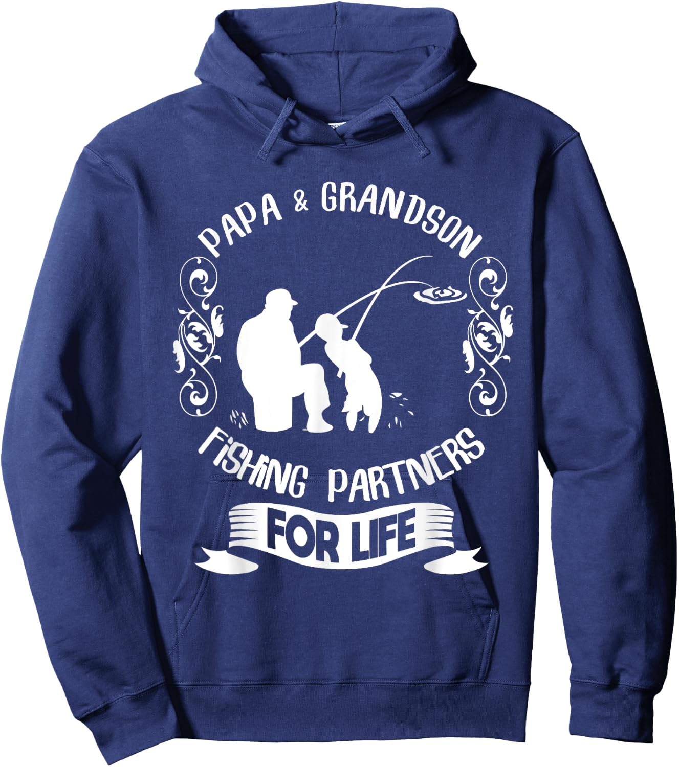 Matching Papa and Grandson Fishing Shirt Funny Fishing Trip Hoodie - Hoodie | Navy