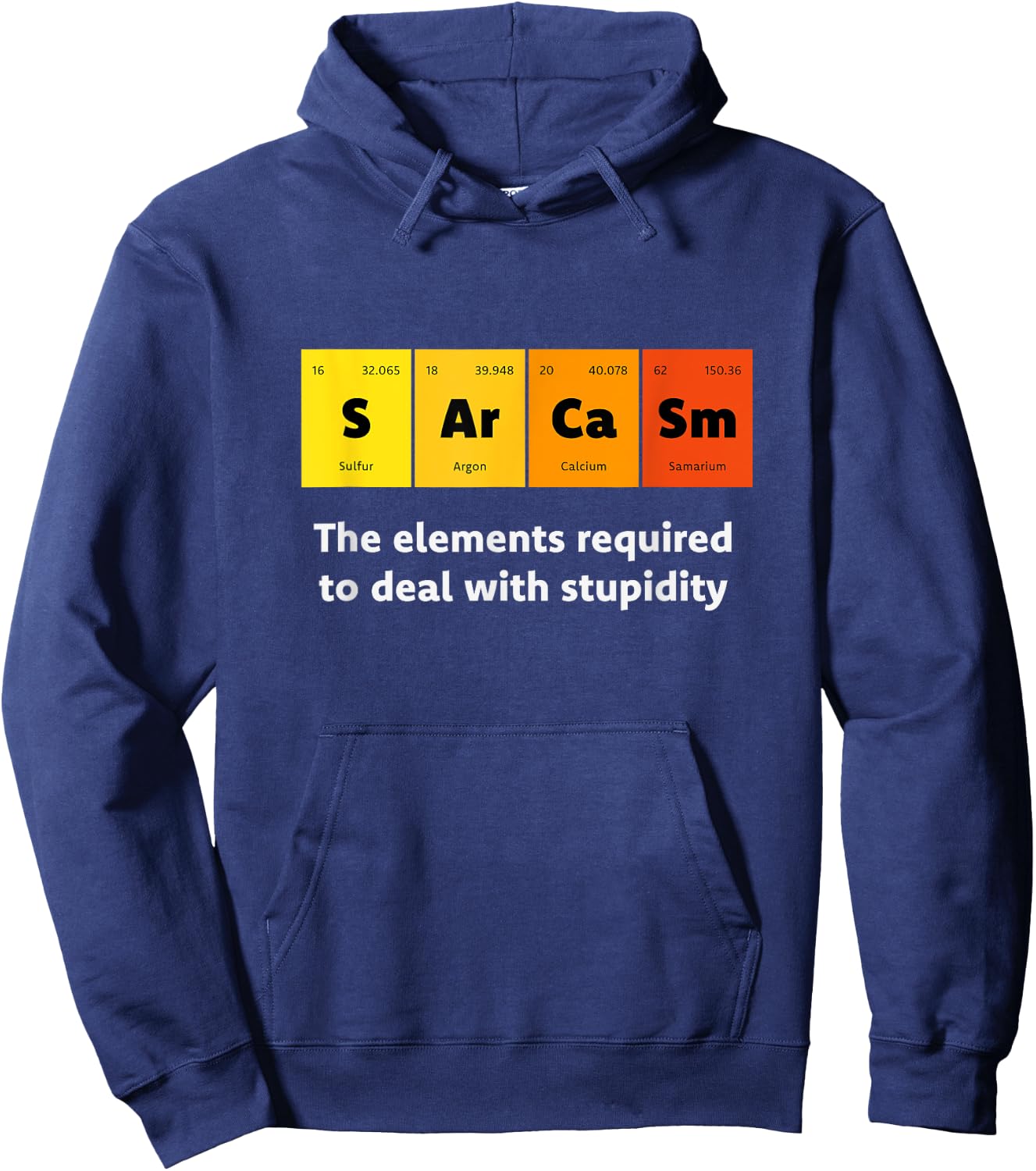 Primary Elements of Humour Science Sarcasm S Ar Ca Sm Hoodie - Hoodie | Navy