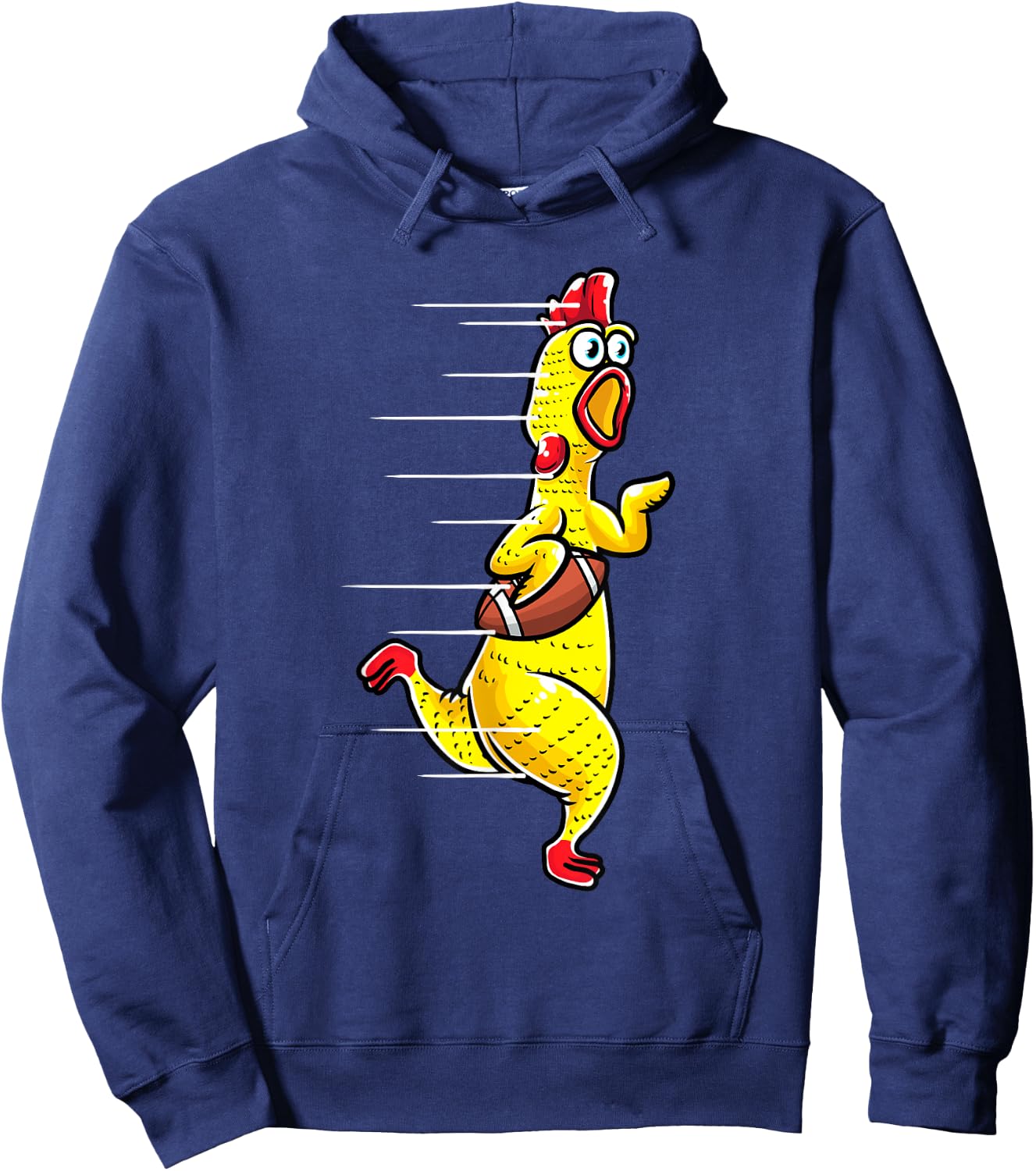 Funny Rubber Chicken With Football Sports Men Kids Hoodie - Hoodie | Navy