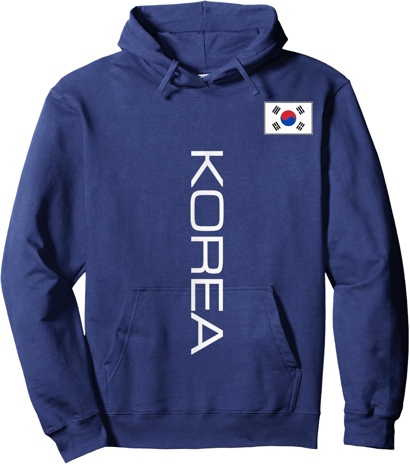 South Korea Flag Sporty Athletic Vertical Style Hoodie - Hoodie | Navy