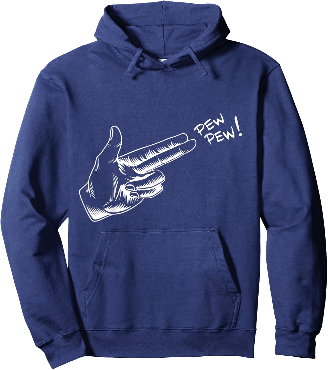 Hand Pew Pistol Line Art Scatch Halloween Costume Hoodie - Hoodie | Navy