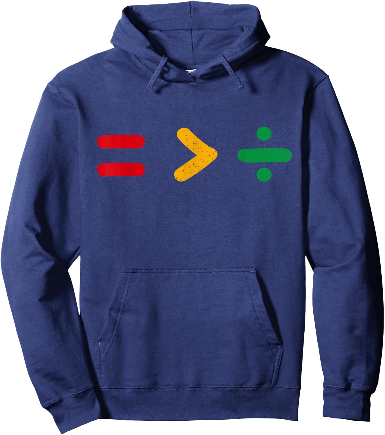 Juneteenth Equality Is Greater Than Division Afro Men Women Hoodie - Hoodie | Navy