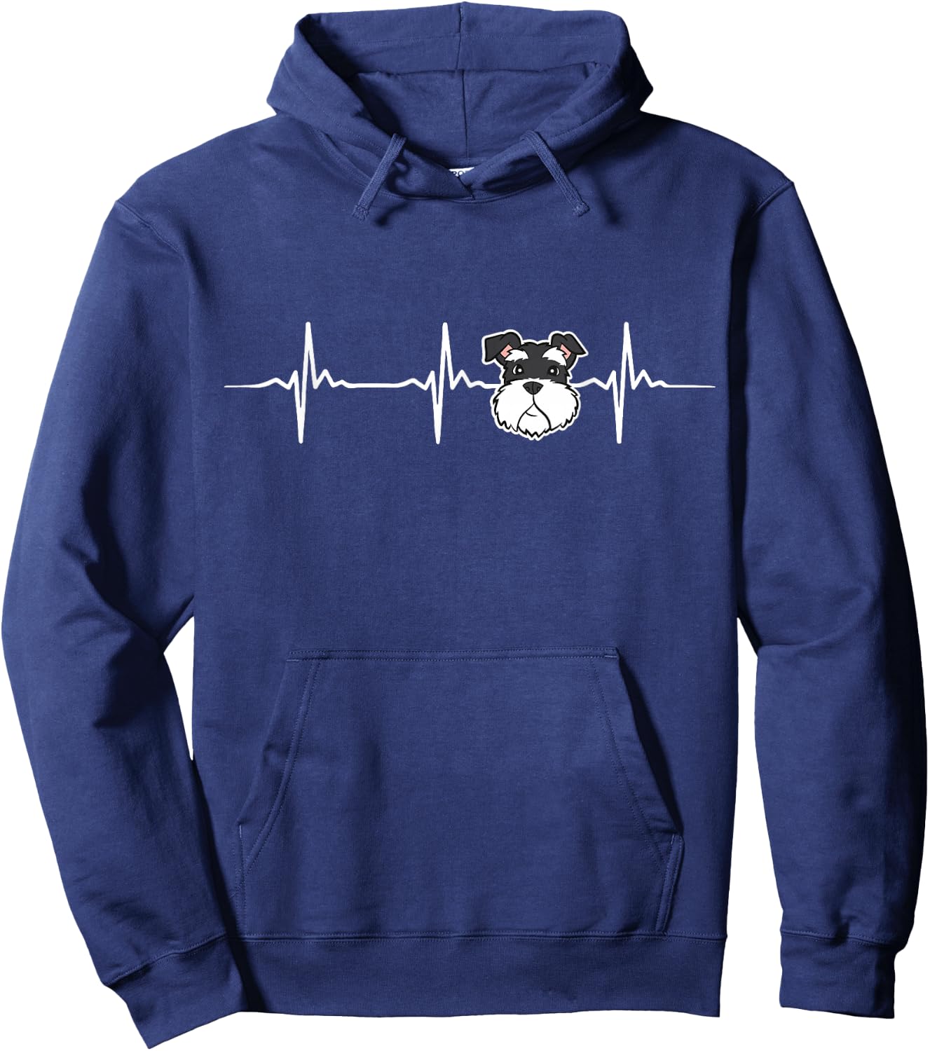 Schnauzer Dog Heartbeat Cute Schnauzer Dog Hoodie - Hoodie | Navy