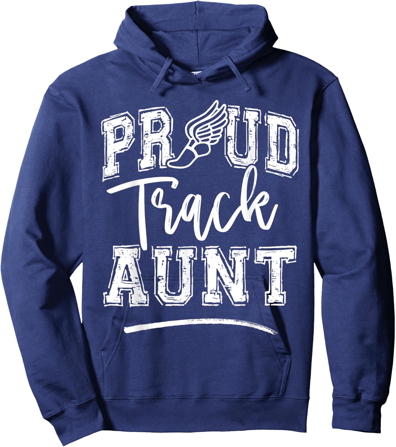 Proud Track Aunt Funny College Track And Field Auntie Hoodie - Hoodie | Navy