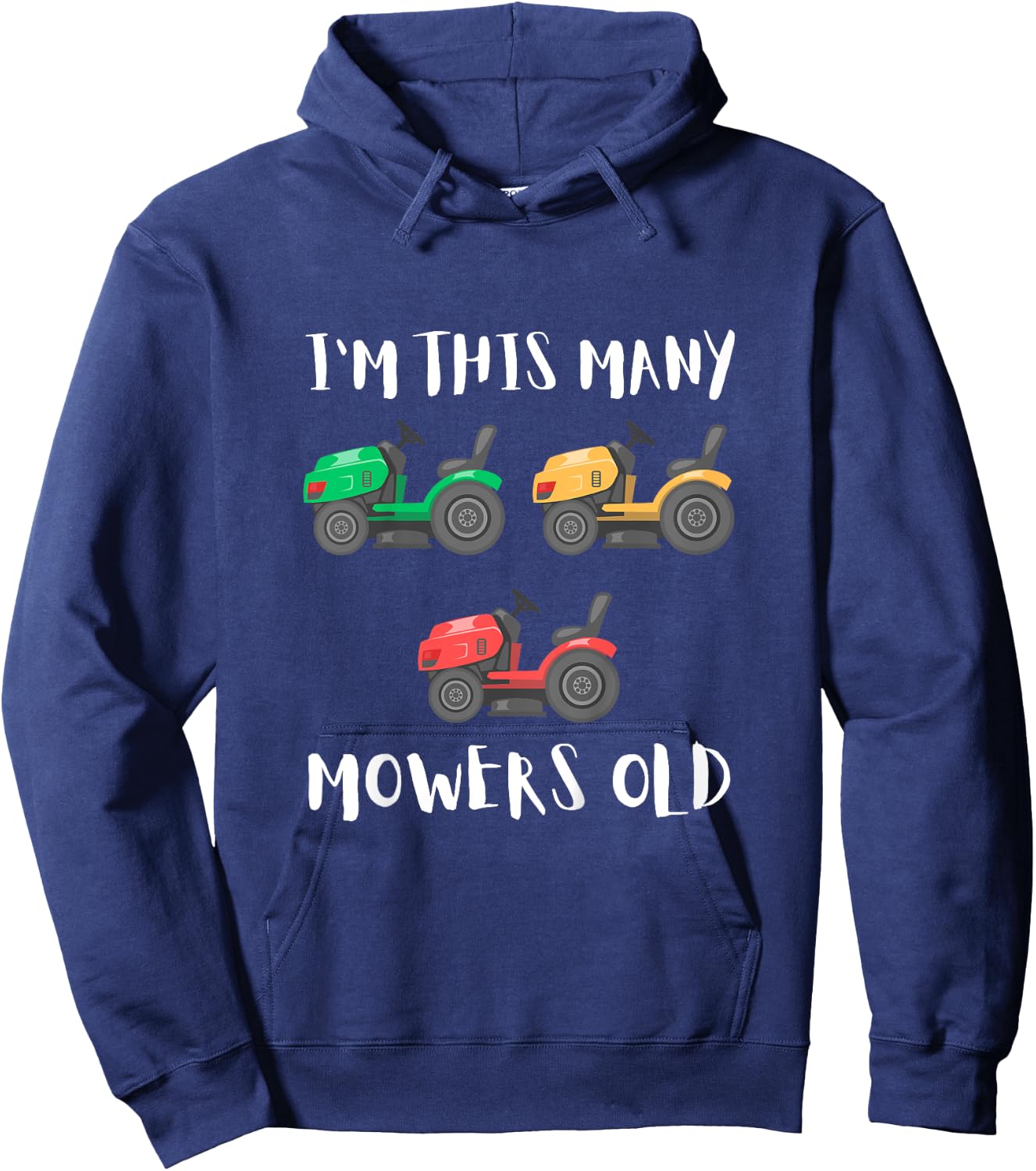 Kids I'm This Many Mowers Old - mower 3rd Birthday Mowing 3 Years Hoodie - Hoodie | Navy