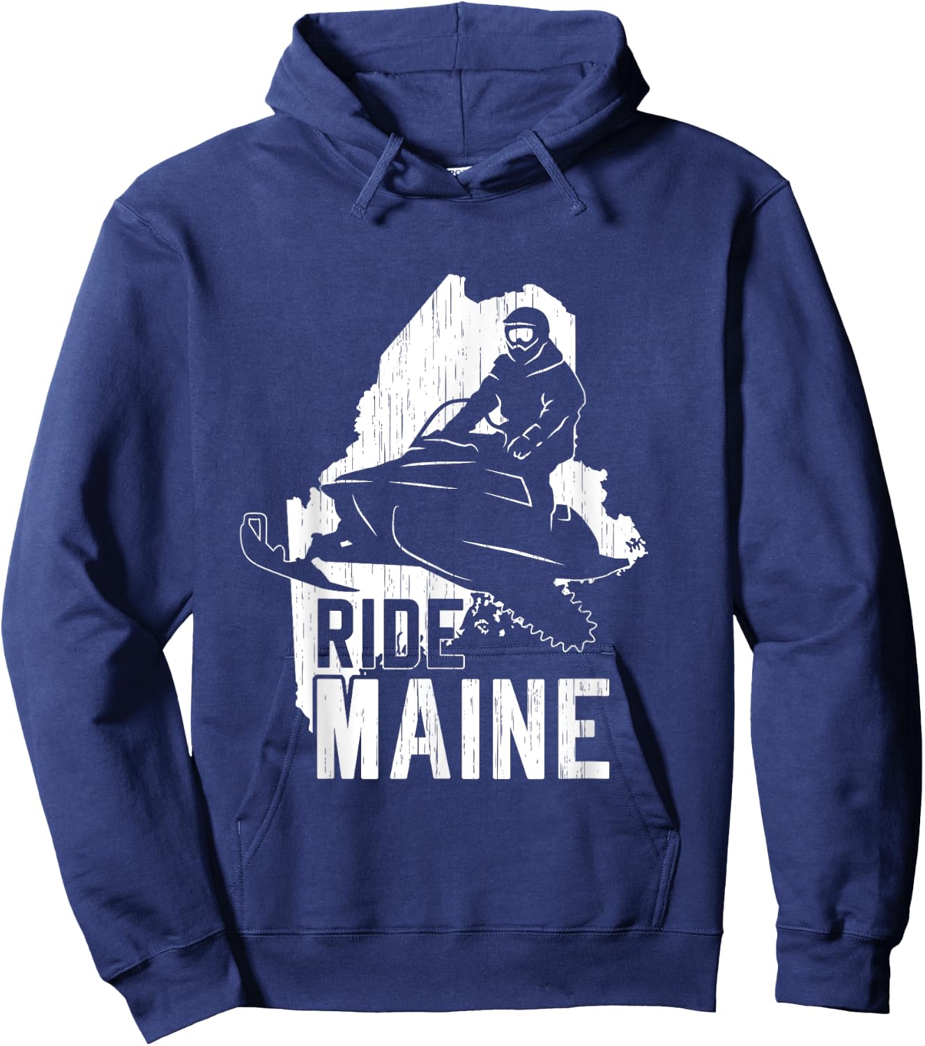 Snowmobile Ride Maine Shirt Vintage Snowmobiling Motor Sled Hoodie - Hoodie | Navy