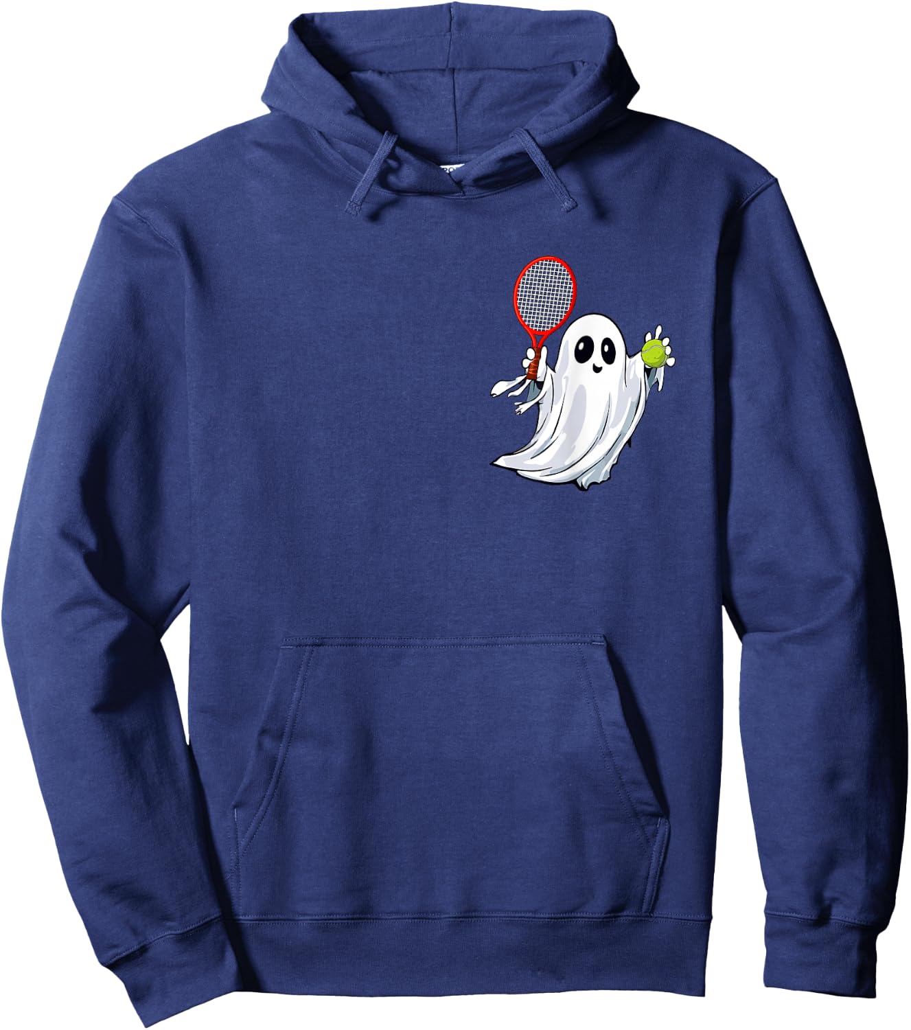 Boo Ghost Playing Tennis Halloween Costume Player Kids Hoodie - Hoodie | Navy