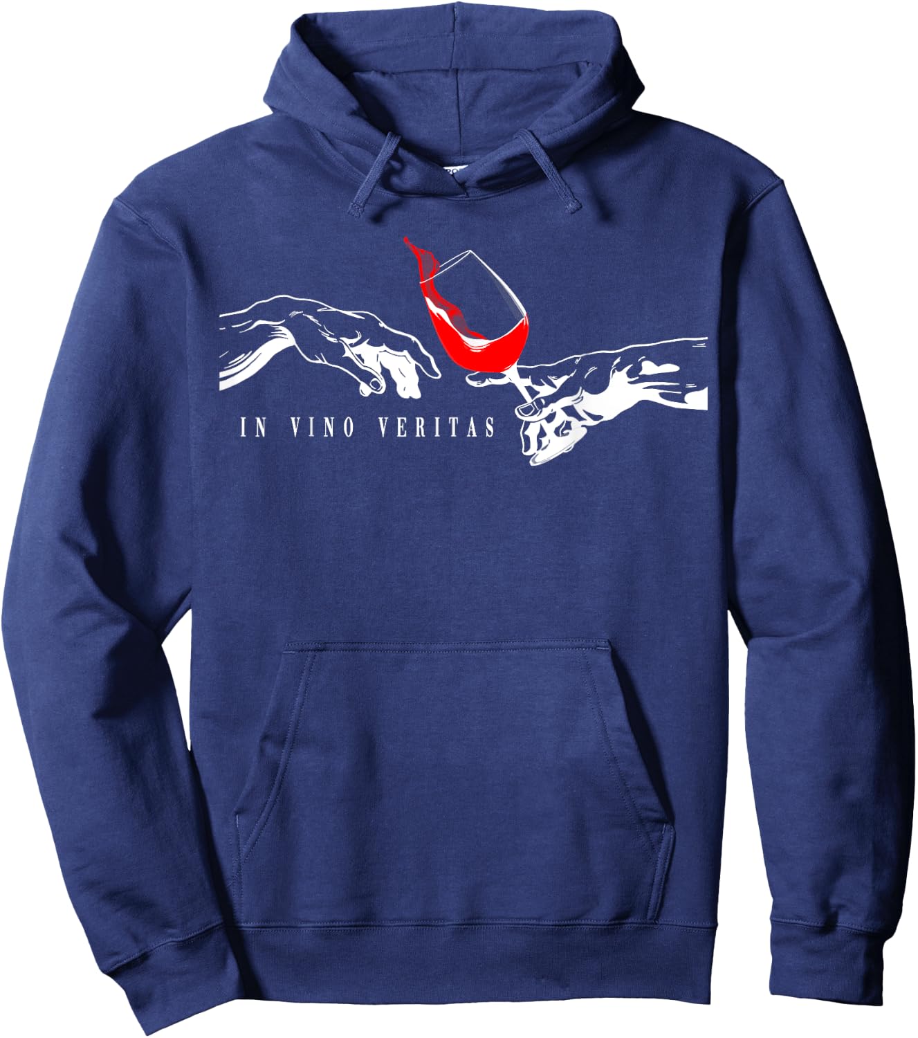 IN VINO VERITAS Creation of Adam Vino Digga Red Wine Hoodie - Hoodie | Navy