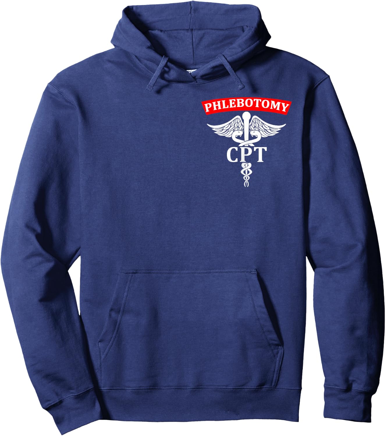 Phlebotomist CPT Certified Phlebotomy Technician Symbol Logo Hoodie - Hoodie | Navy