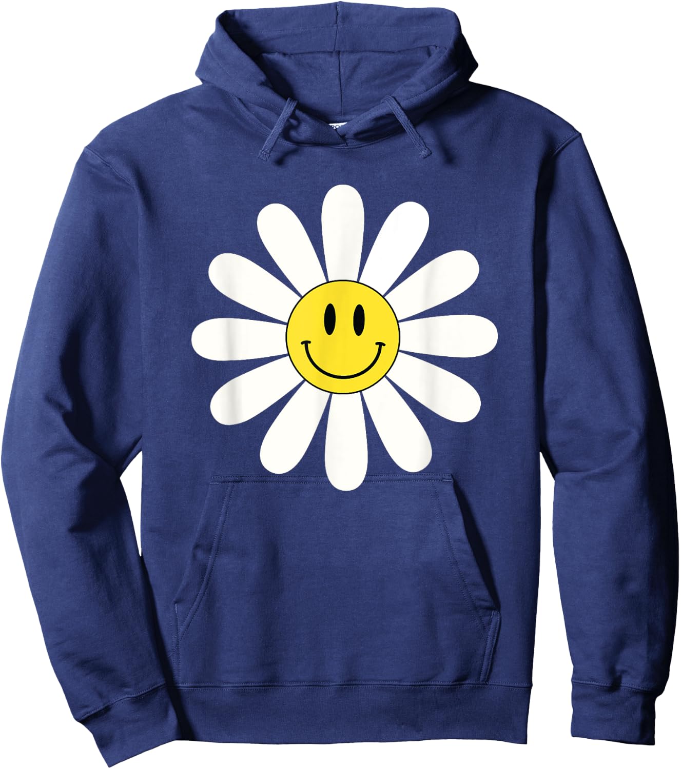 Nice white Daisies Flower Cute Daisies Flower Smile Face Hoodie - Hoodie | Navy