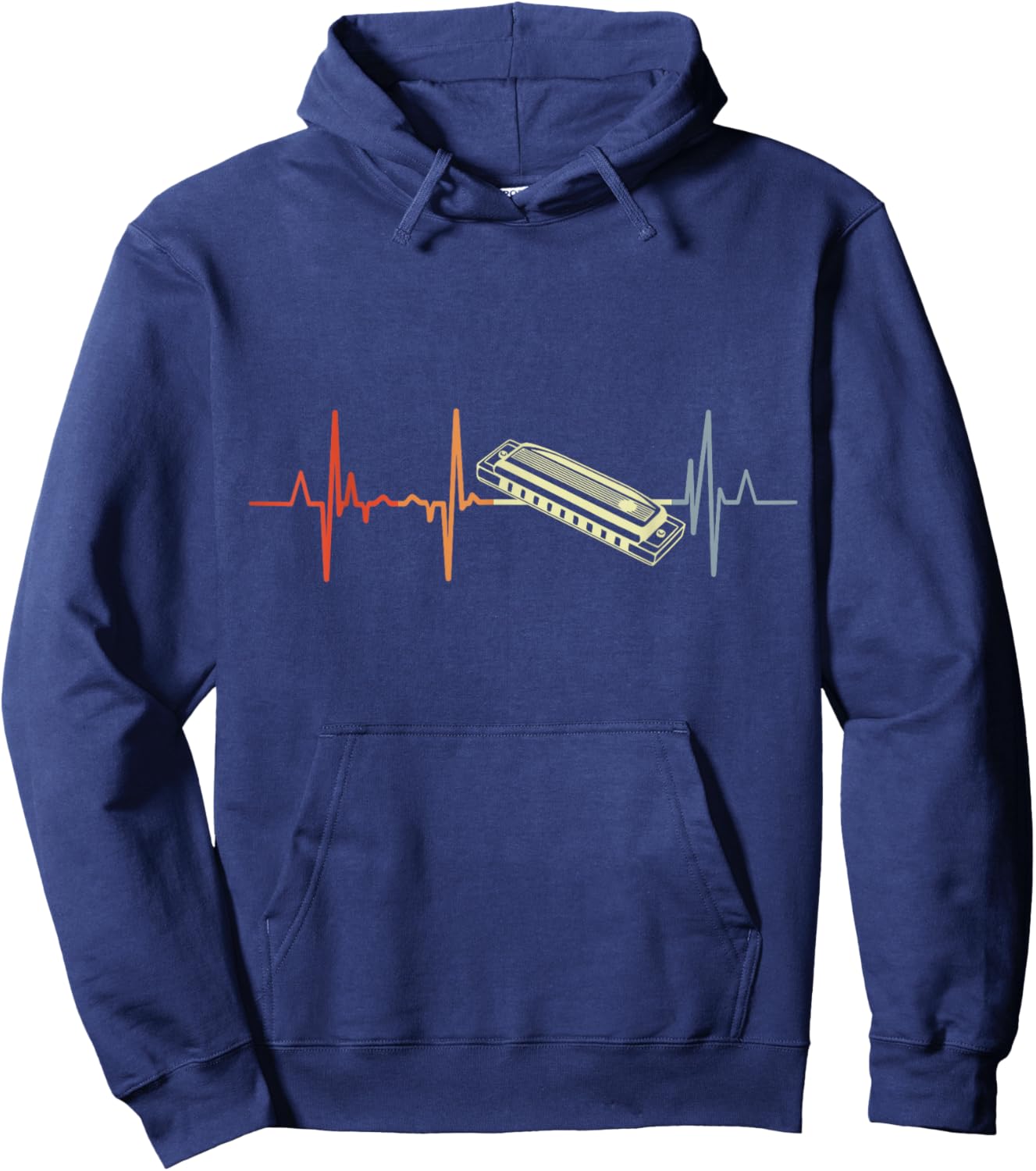 I Love my Harmonica ECG Hoodie - Hoodie | Navy
