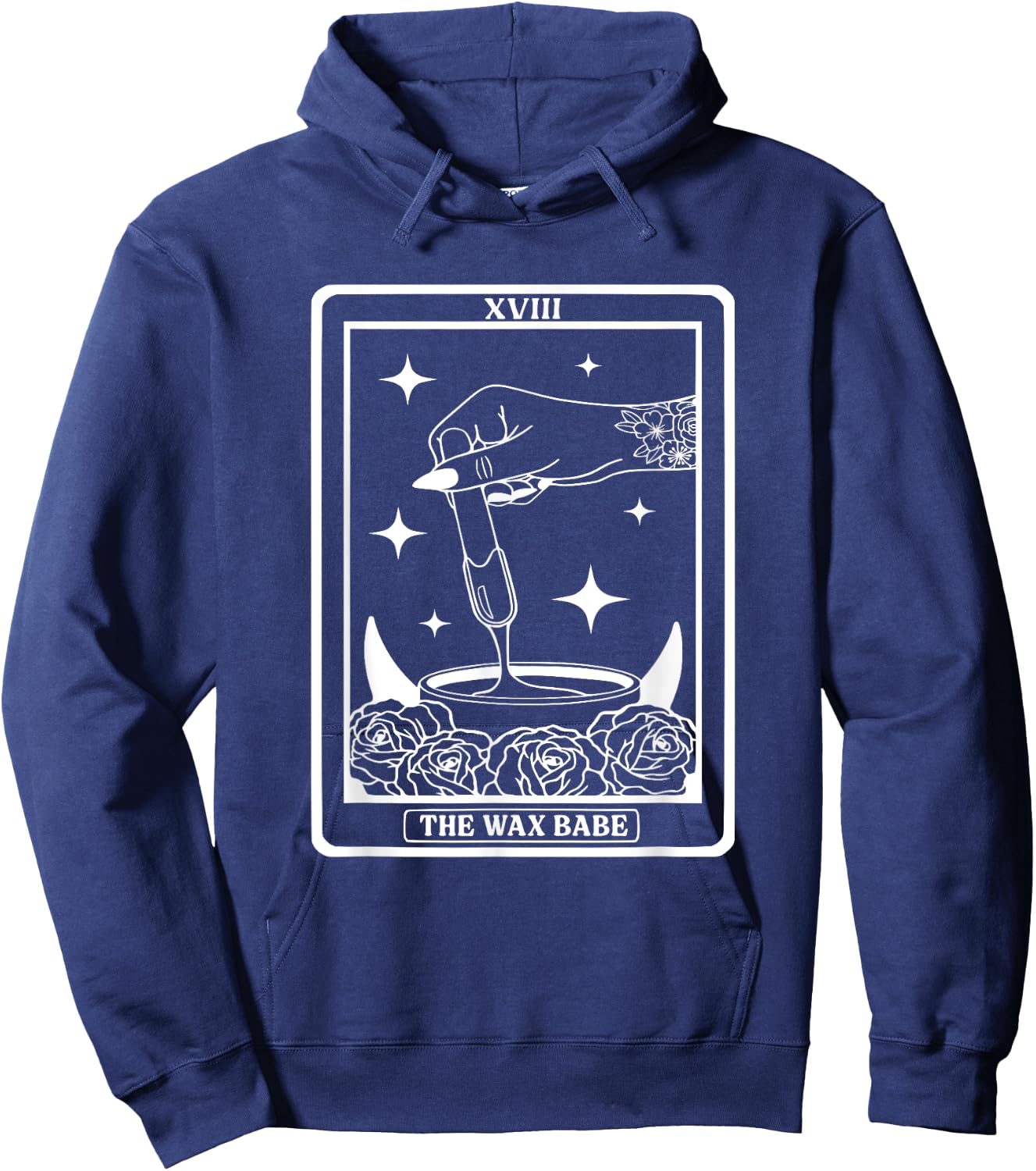 The Wax Babe Tarot Card Wax Esthetician Waxer Hoodie - Hoodie | Navy