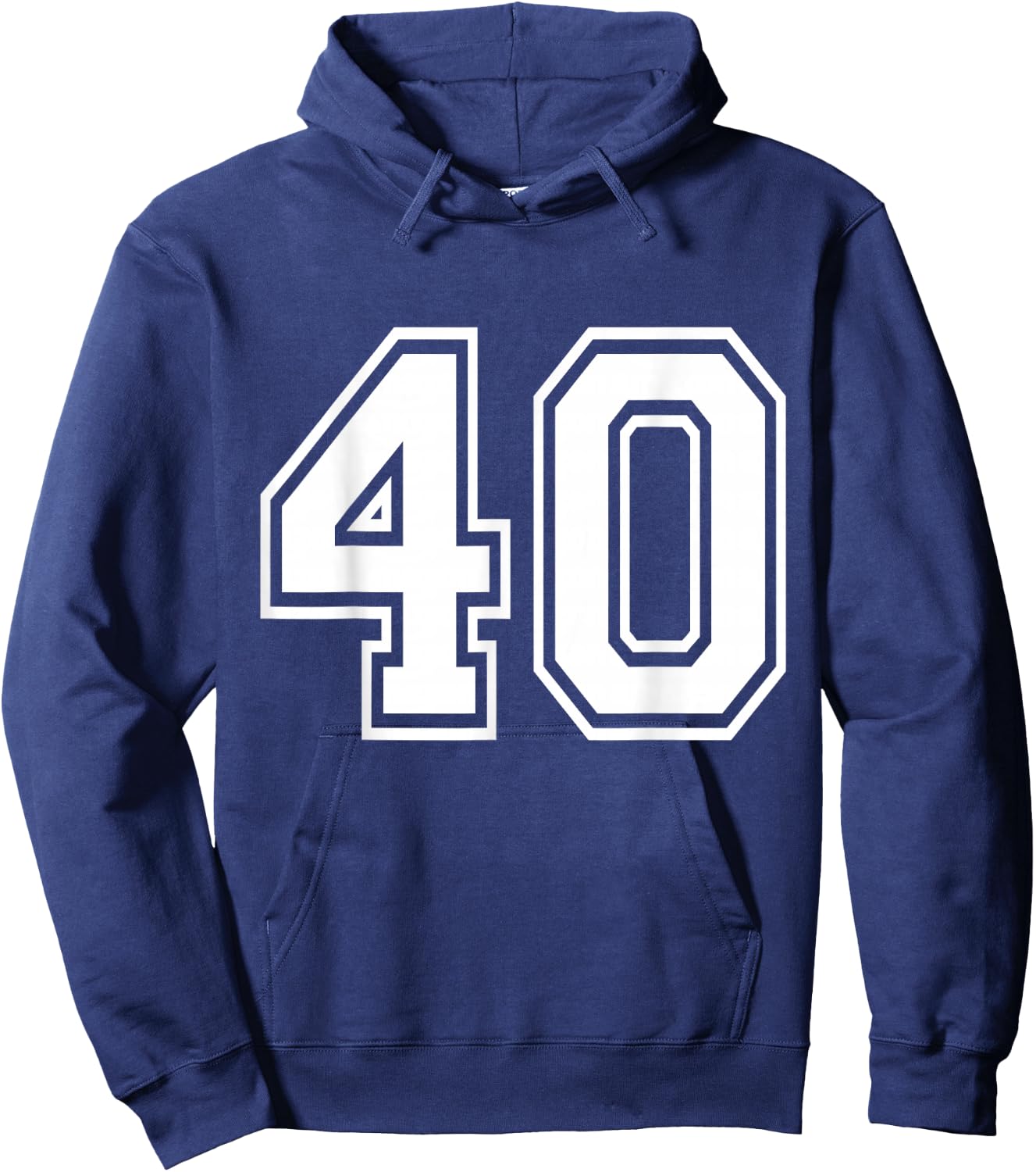 Number 40 Front + Back Varsity Sports Team 40th Birthday Hoodie - Hoodie | Navy