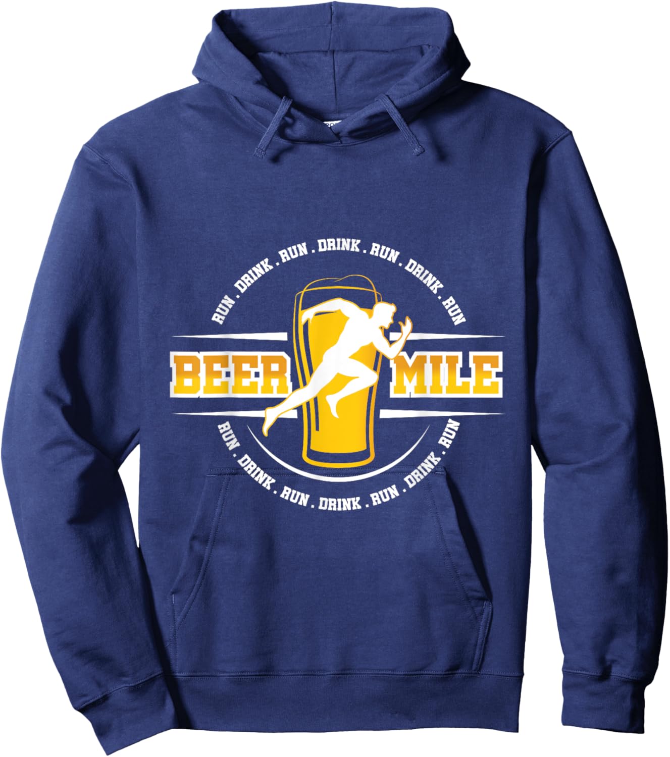 Beer Mile Run A Mile or Drink A Beer Race Hoodie - Hoodie | Navy
