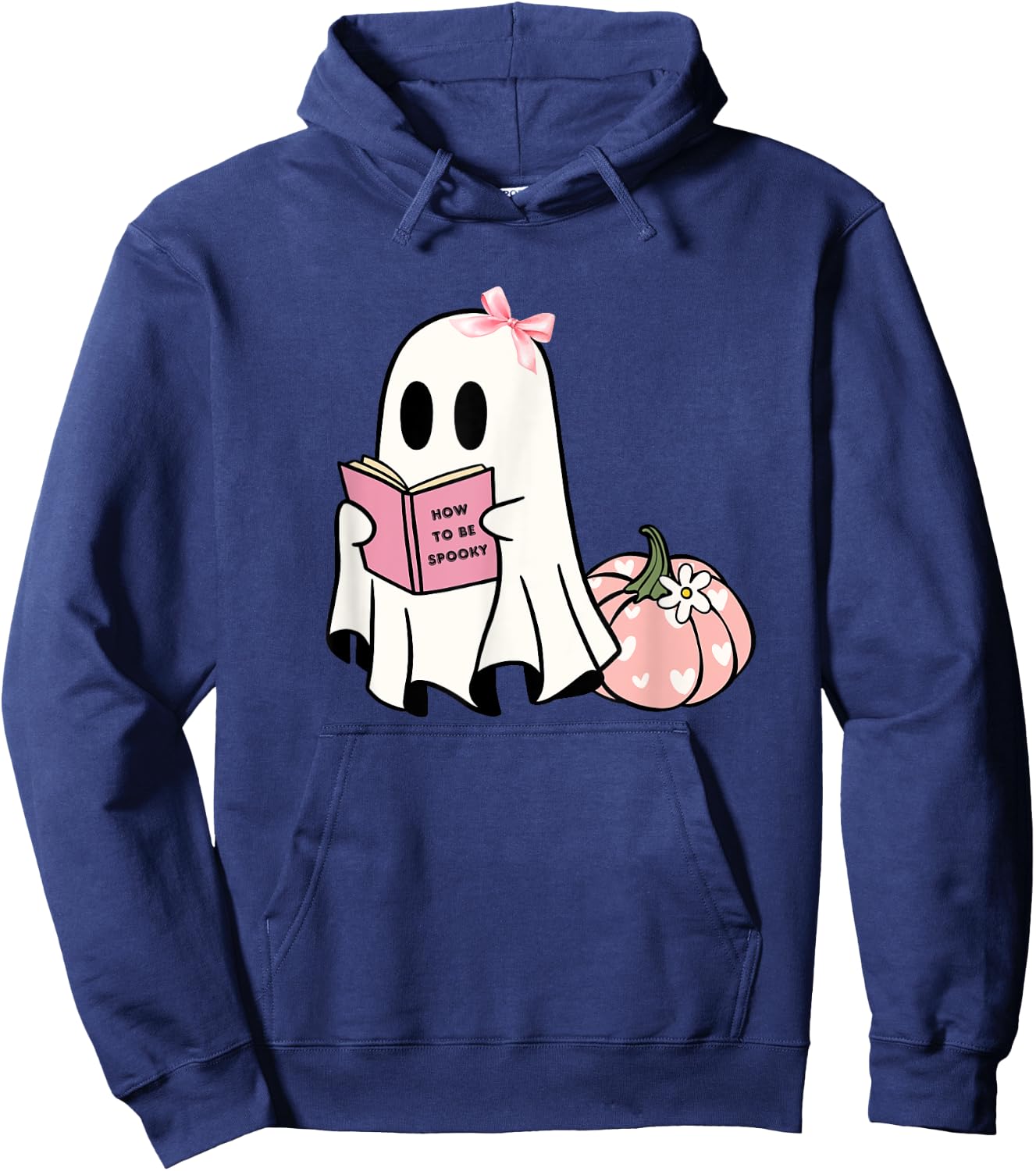 Cute Halloween How to Be Spooky Ghost Pumpkin Hoodie - Hoodie | Navy