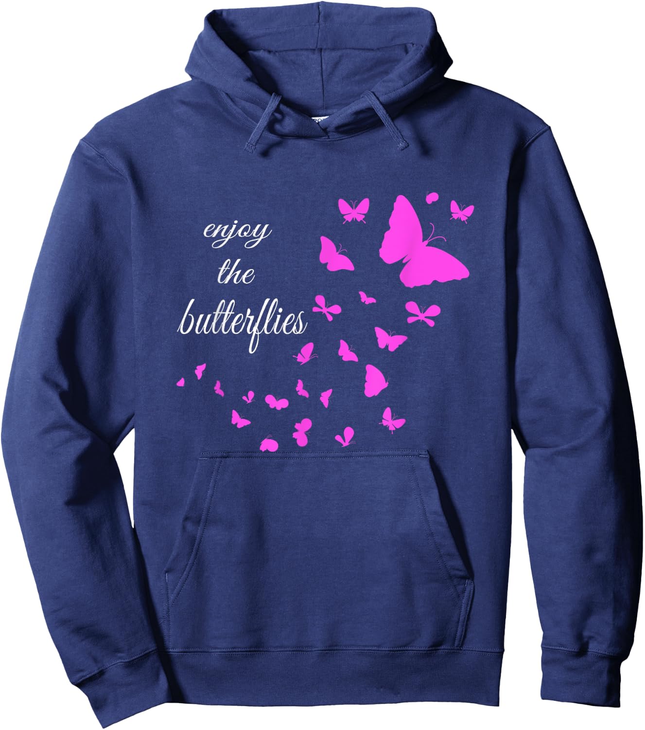 Enjoy The Butterflies Women Butterfly Hoodie - Hoodie | Navy