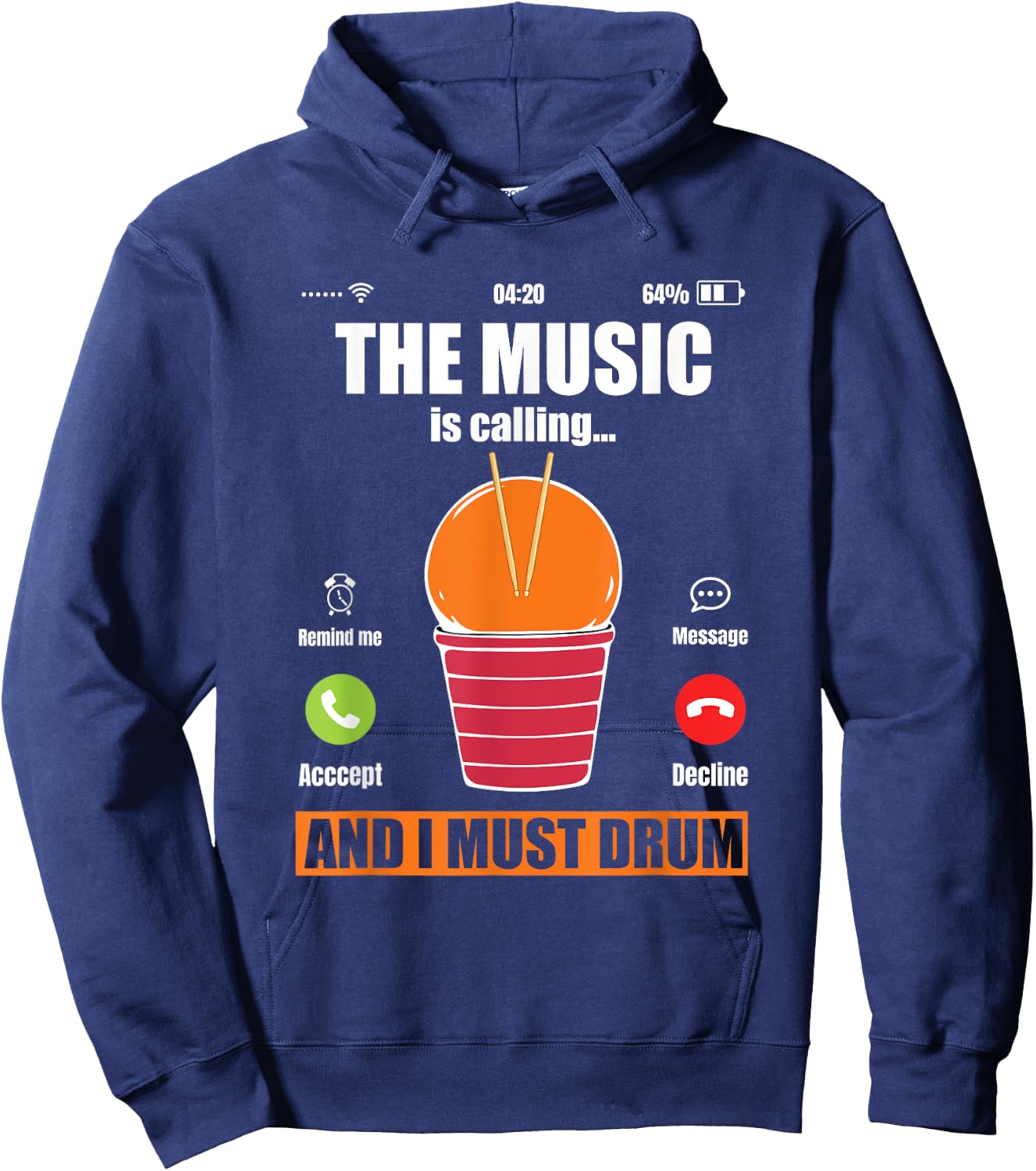 Funny Cardio Drumming Workout Gym Fitness Class Exercise Hoodie - Hoodie | Navy