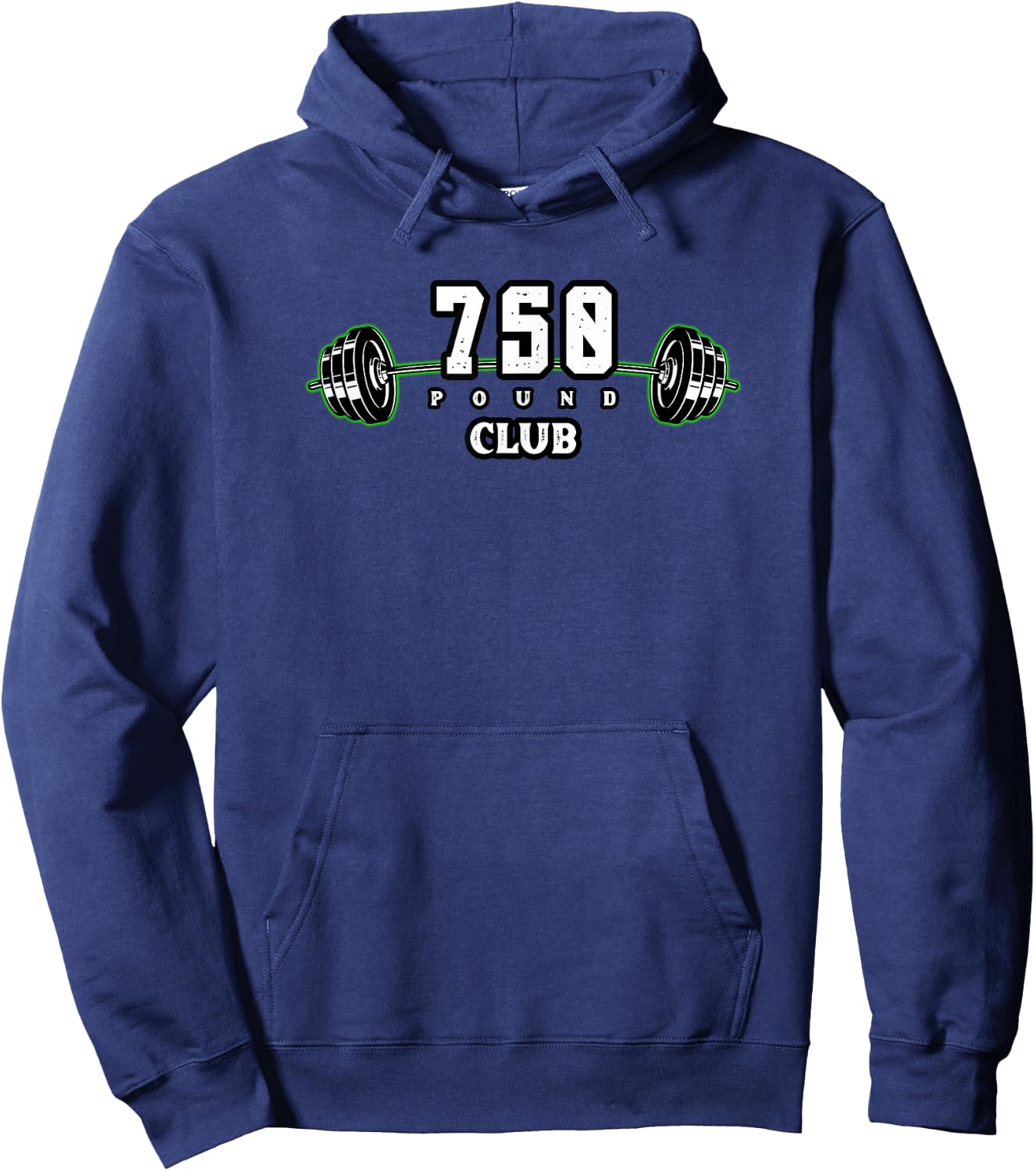 750 Pound Club - Barbell , Small, Black Hoodie - Hoodie | Navy
