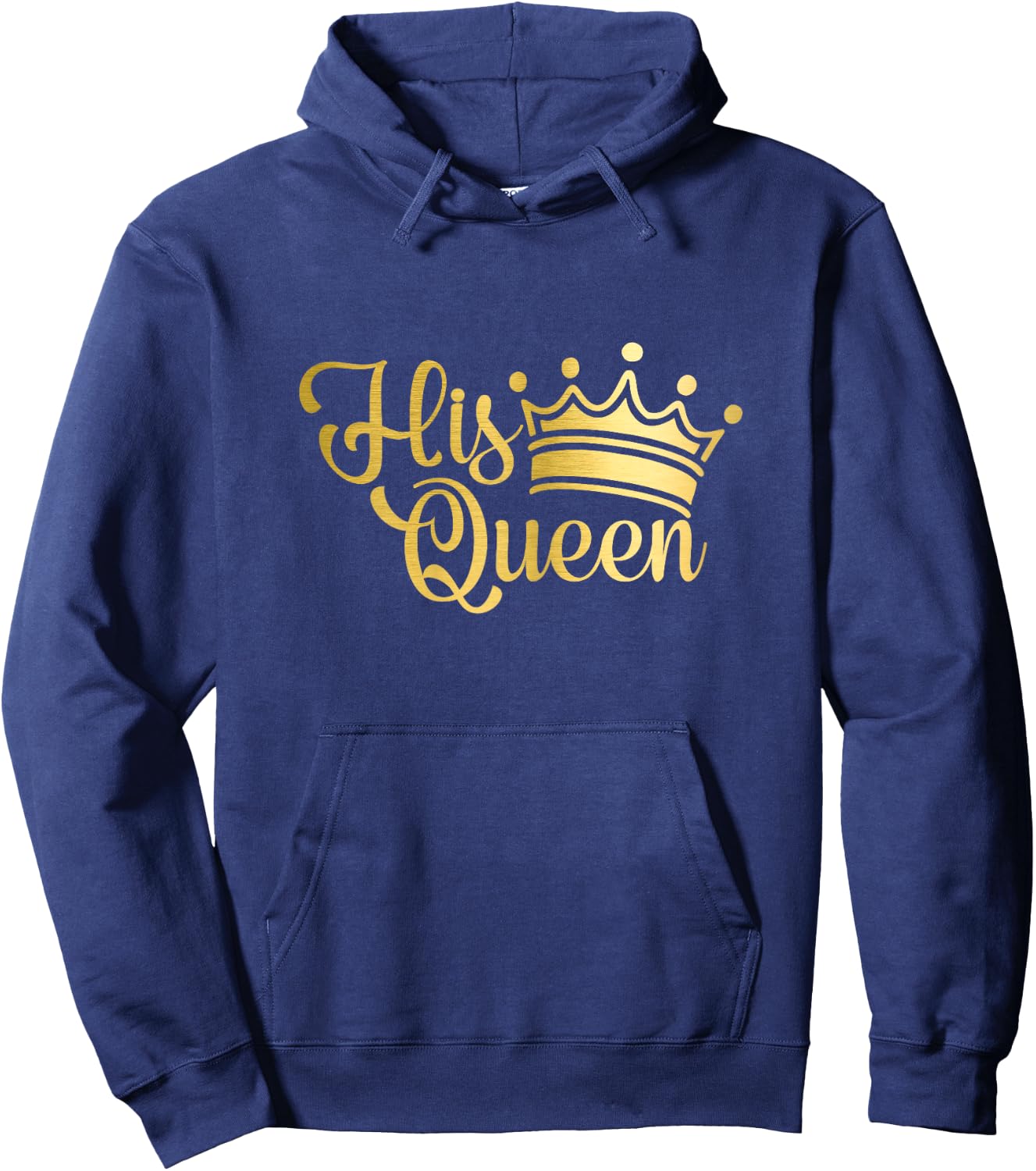Her King His Queen partner look couples queen king couple Hoodie - Hoodie | Navy