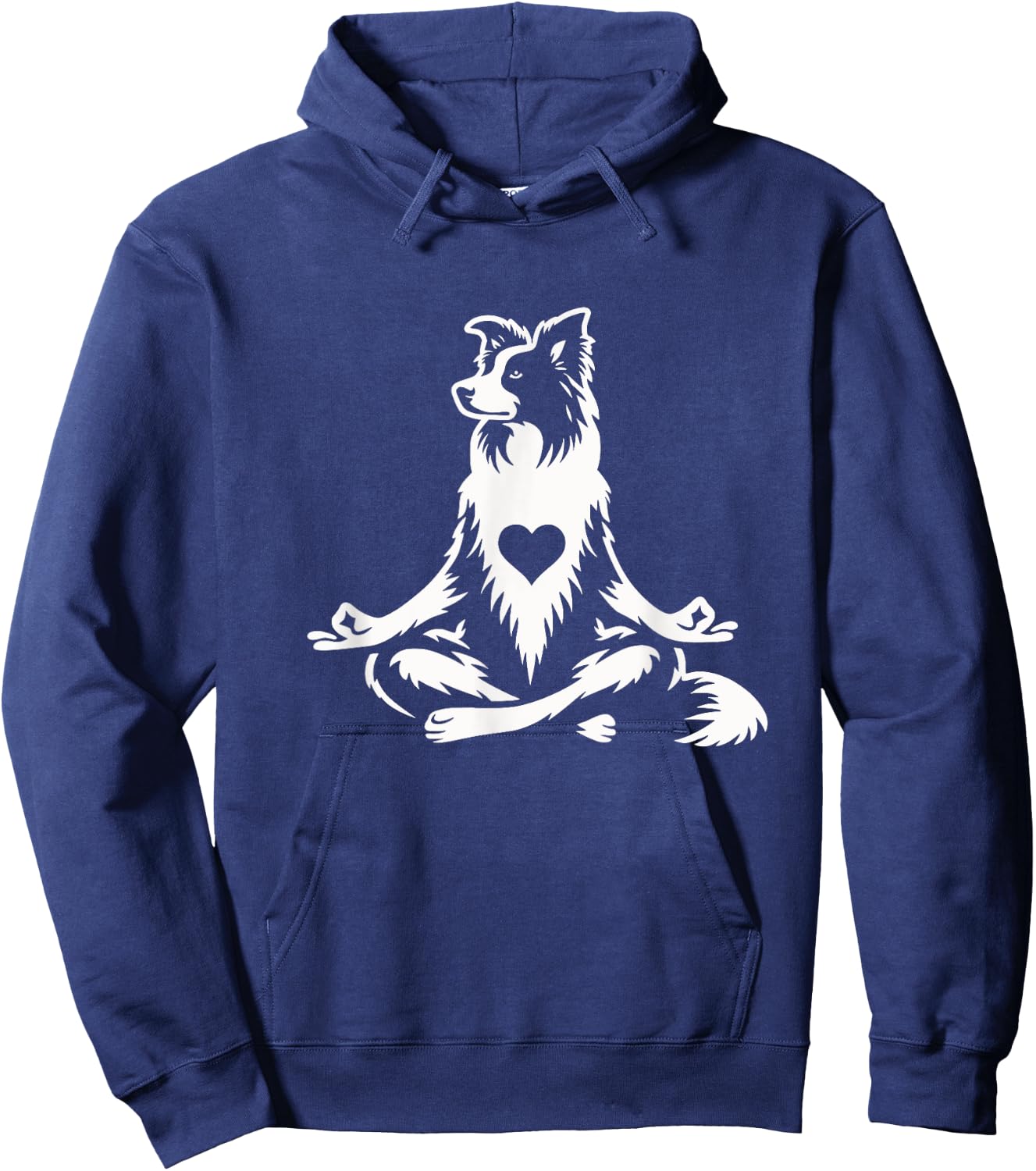 Funny Border Collie Yoga Pose Dog Graphic Design Hoodie - Hoodie | Navy