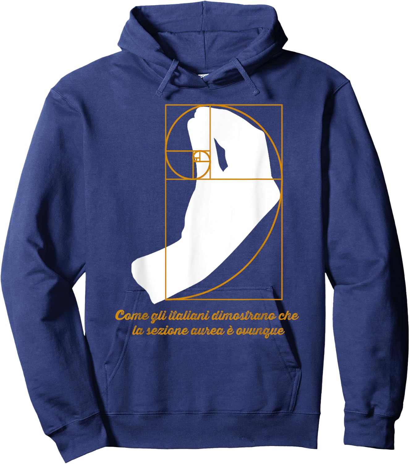 Golden Ratio Math Funny Italian Hand Gesture Fibonacci Hoodie - Hoodie | Navy