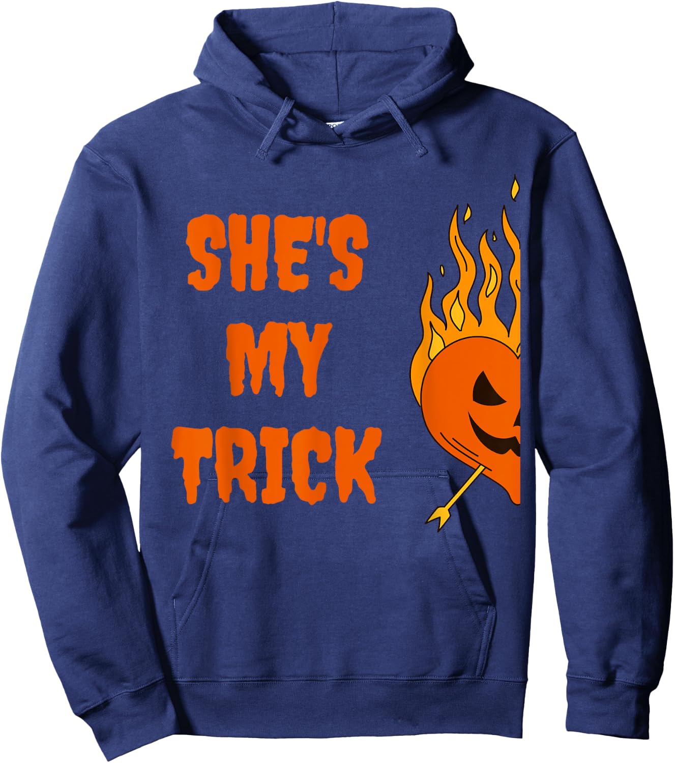 He's My Treat She's My Trick Halloween Matching Set Couples Hoodie - Hoodie | Navy