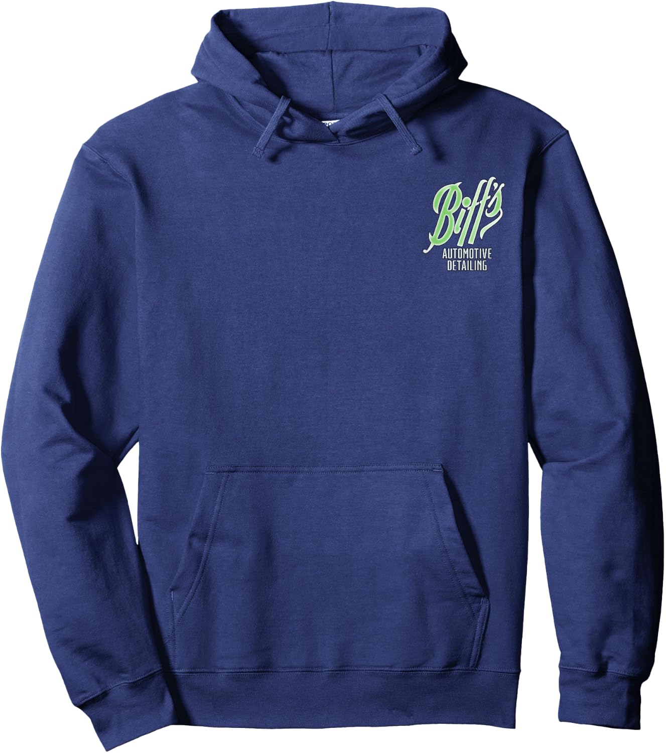 Back to the Future Biff Automotive Detailing Front & Back Hoodie - Hoodie | Navy