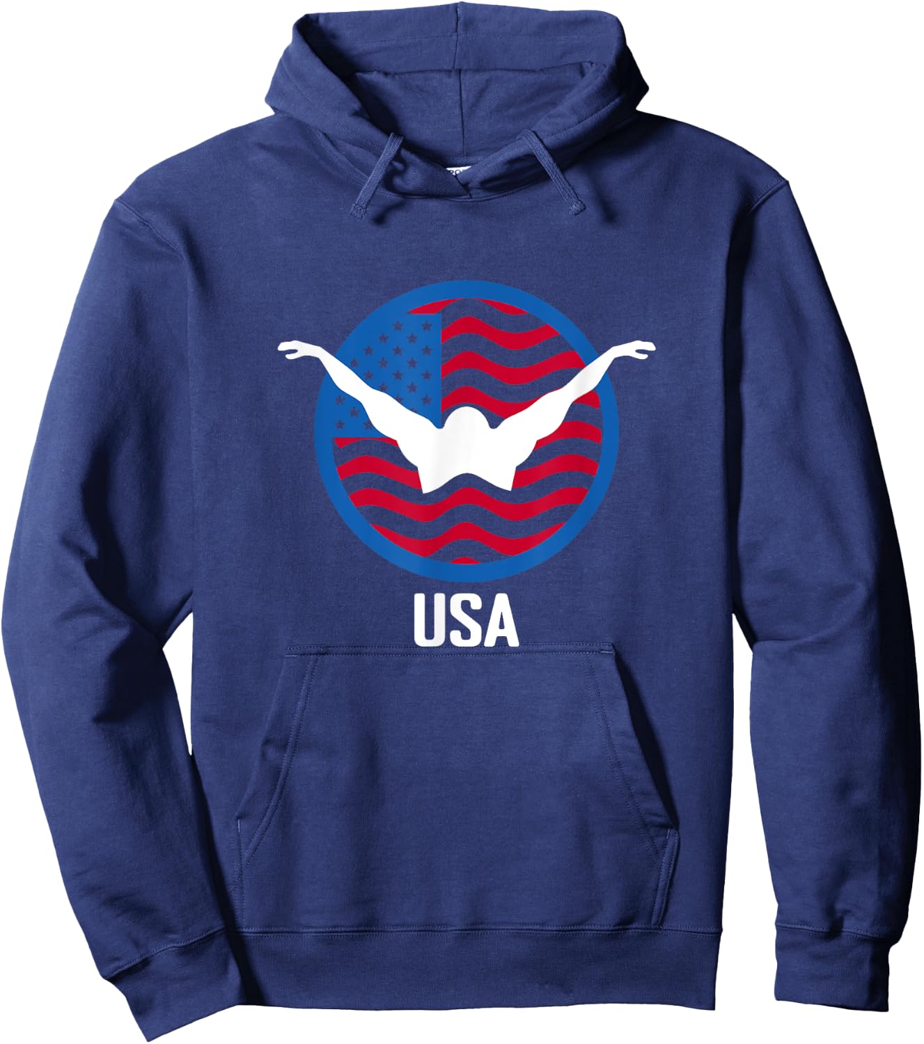 USA Swim Shirt, USA Summer Swimming 2024 Games Men Women Kids Hoodie - Hoodie | Navy