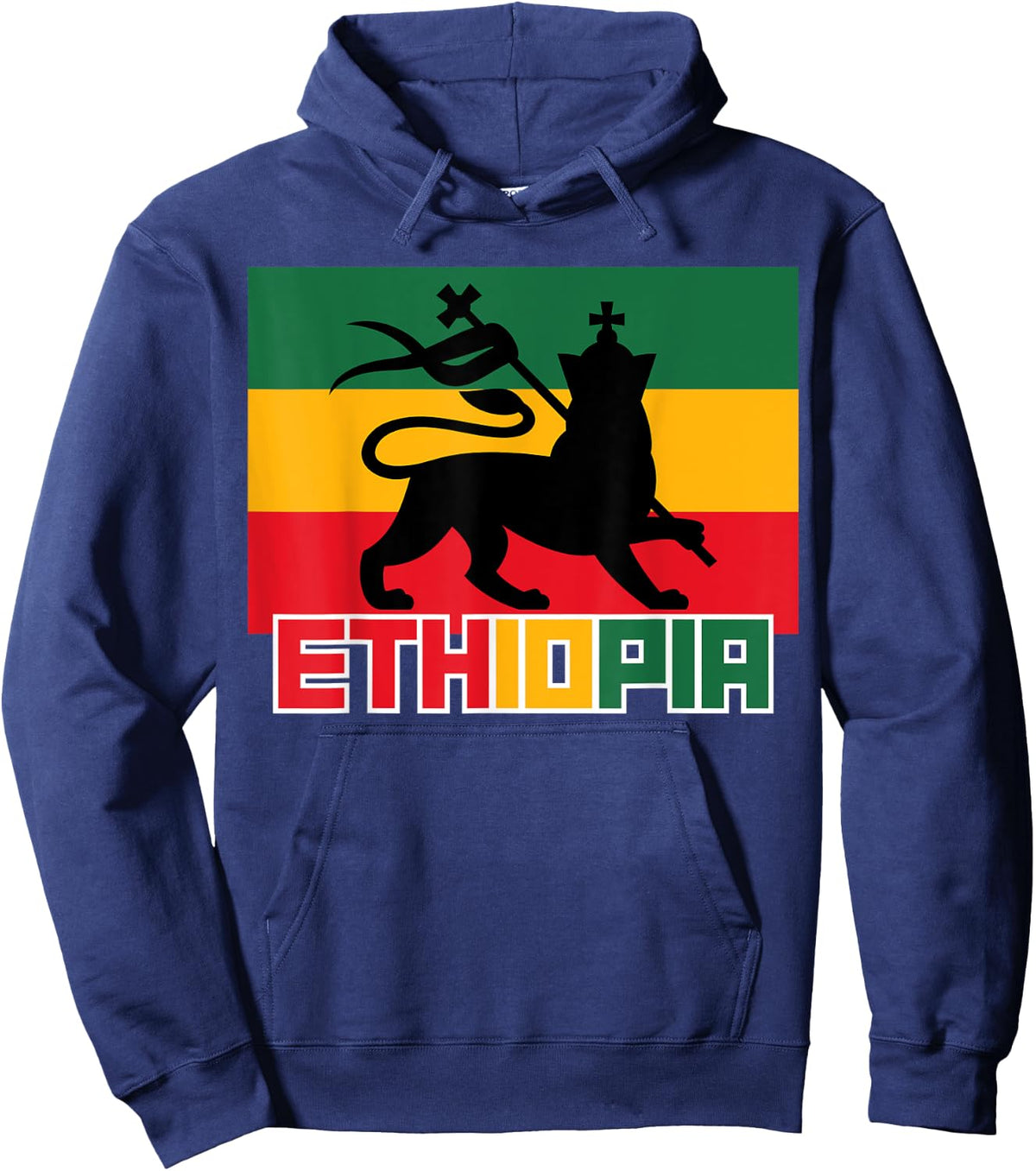 Ethiopia Ethiopian Apparel Lion Of Judah Art Design Hoodie - Hoodie | Navy