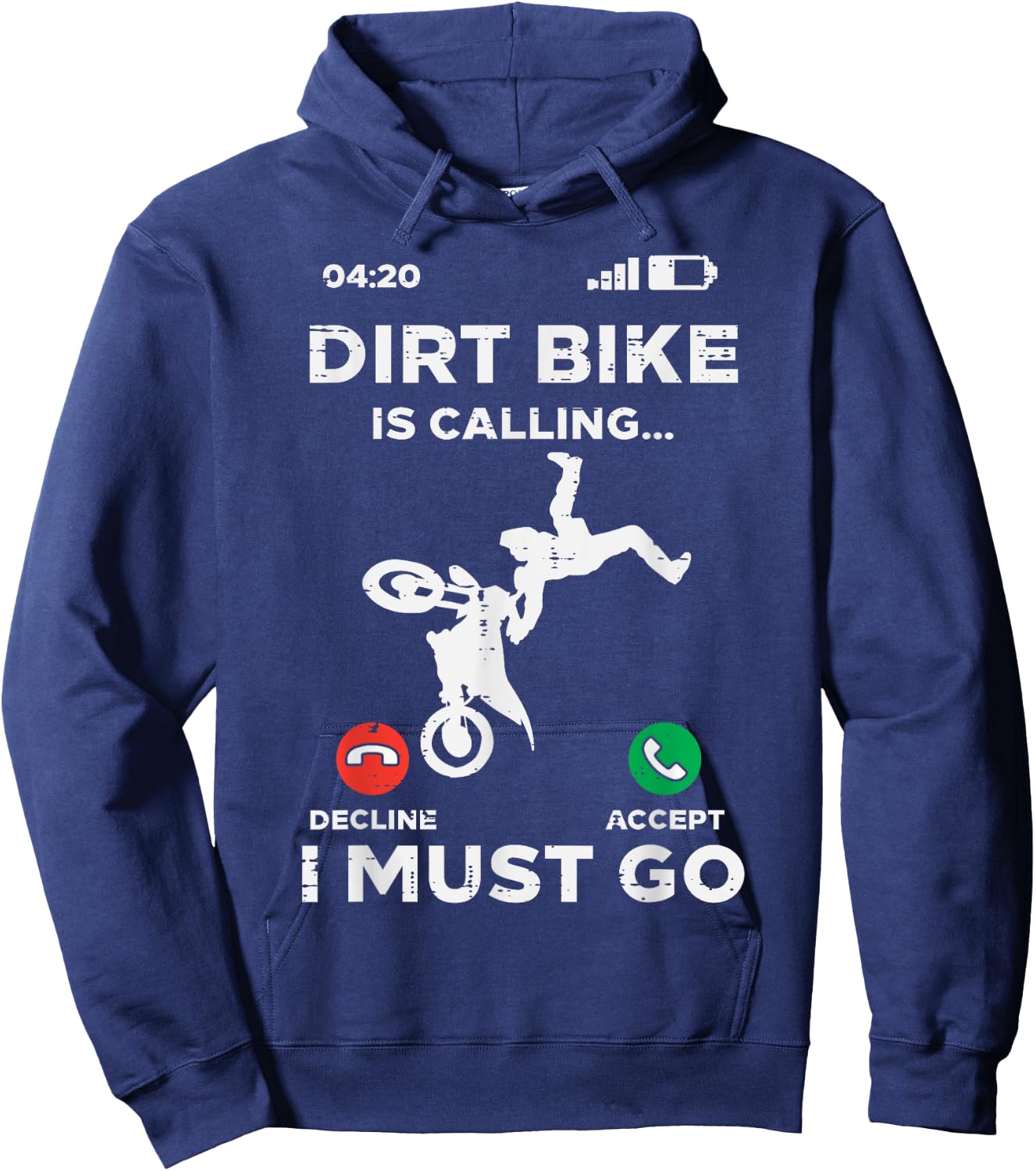 Dirt Bike Calling I Must Go Funny Motocross Biker Men Women Hoodie - Hoodie | Navy