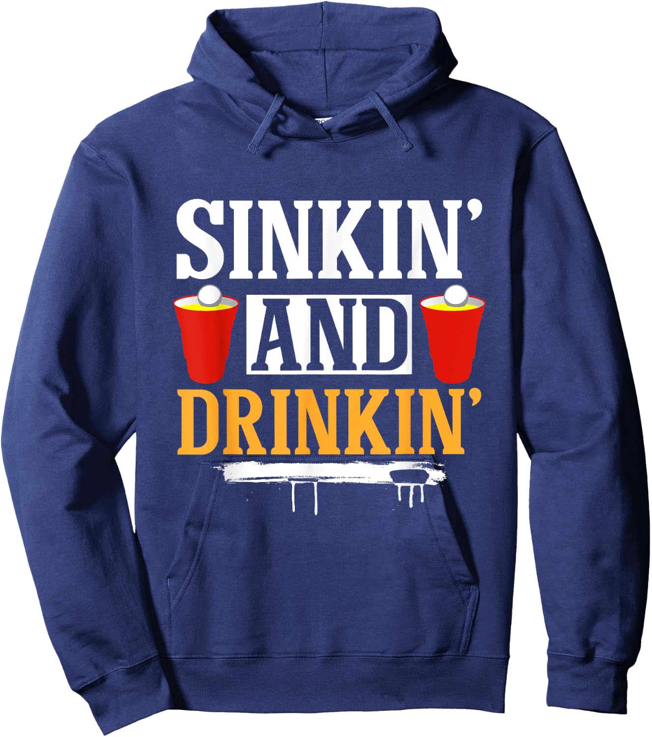 Sinkin' And Drinkin' Beer Ping Pong Beer Pong Hoodie - Hoodie | Navy