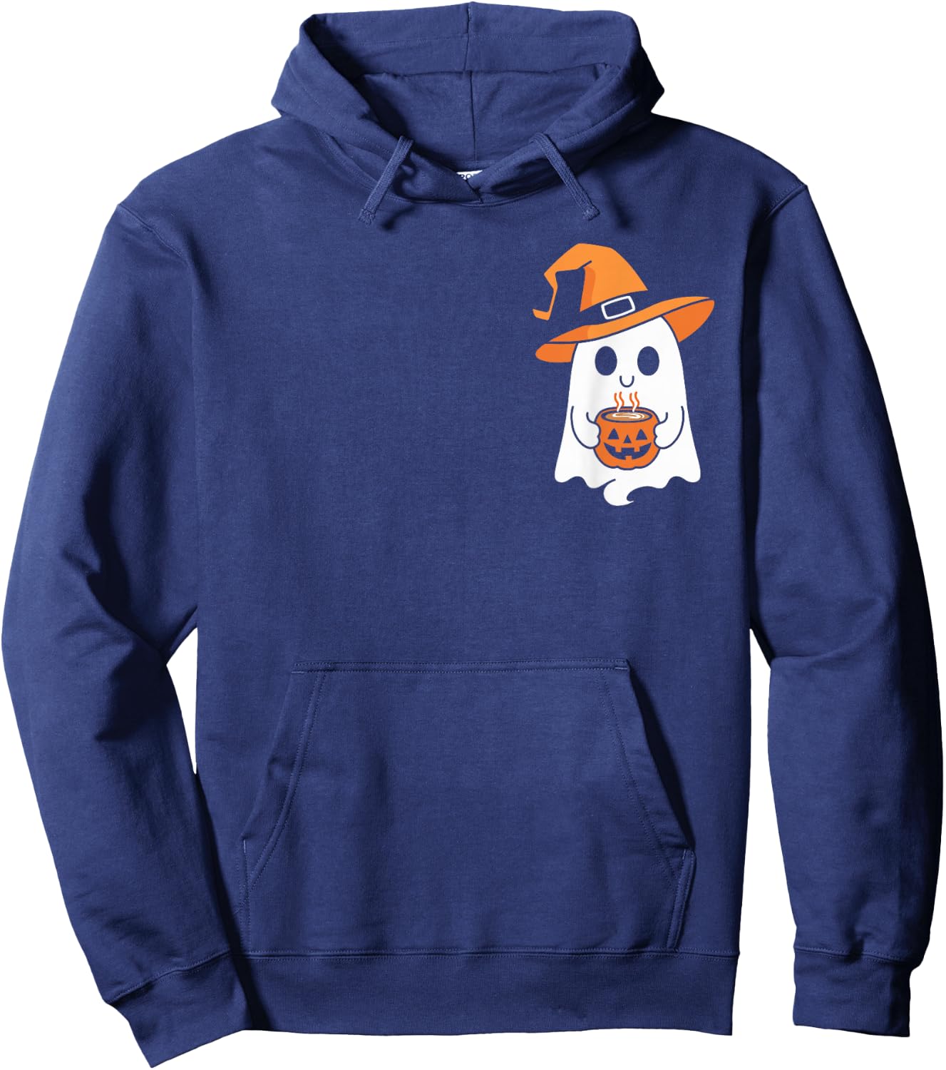 Ghost Drinking Coffee Funny Halloween Costume Coffee Lover Hoodie - Hoodie | Navy