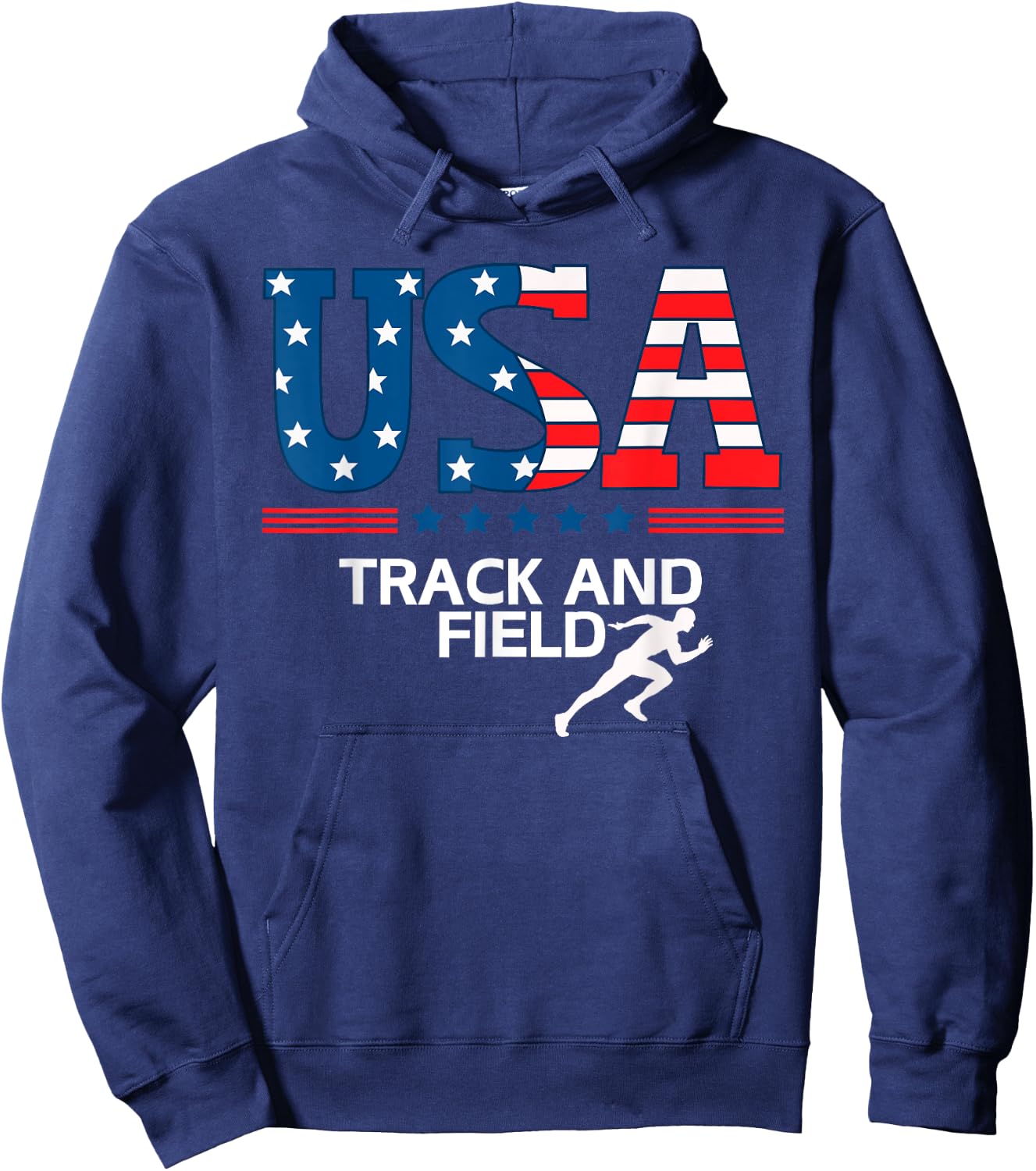 Track And Field United States Flag USA Sport Track And Field Hoodie - Hoodie | Navy