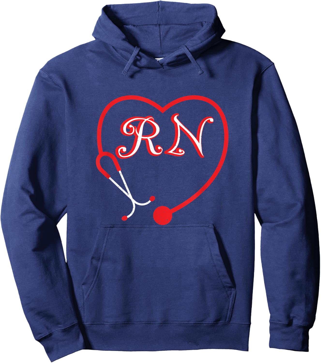 Registered Nurse Valentine's Day Heart stethoscope RN Hoodie - Hoodie | Navy