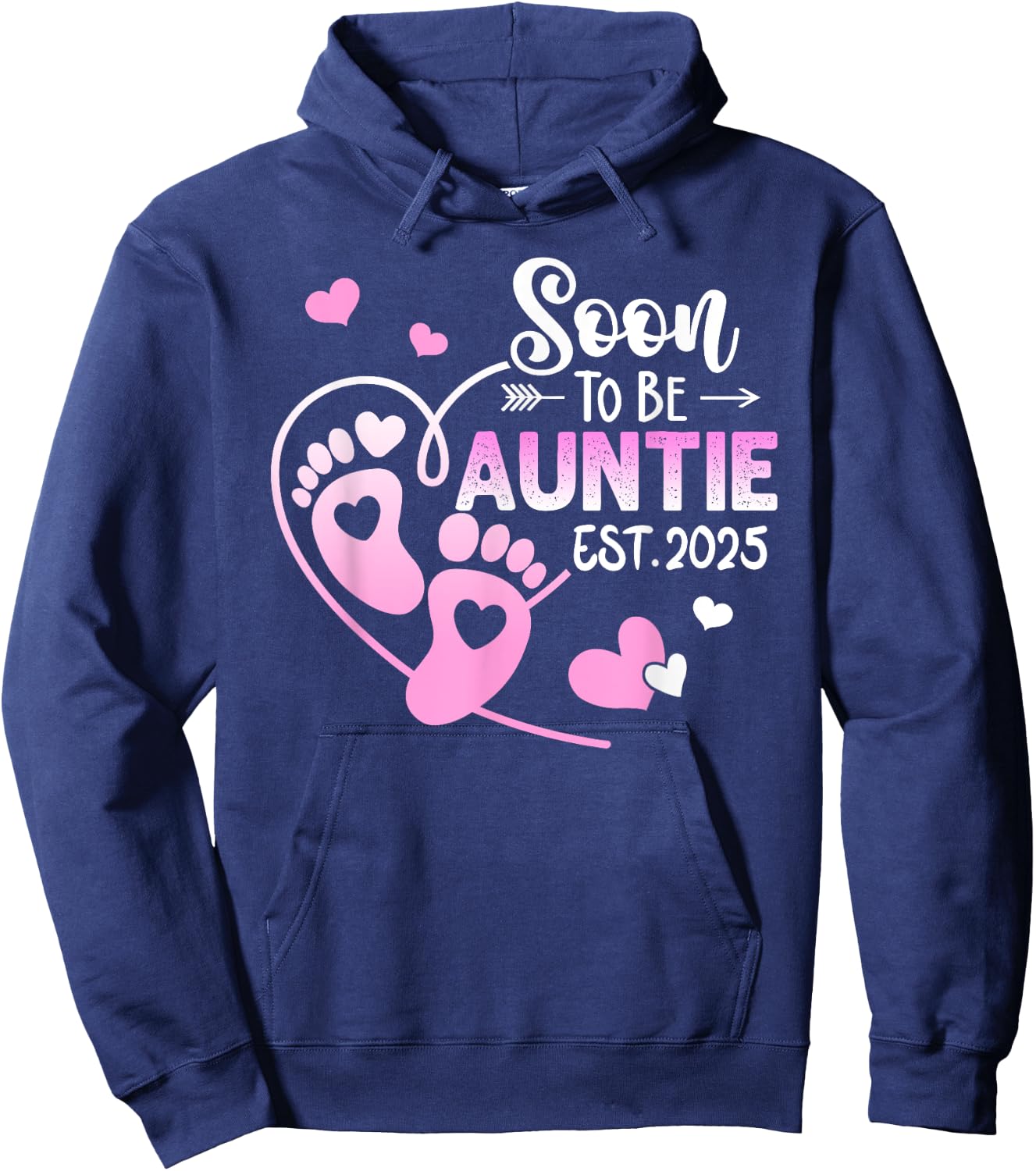 Coming Soon 2025 Soon To Be Auntie est. 2025 Hoodie - Hoodie | Navy