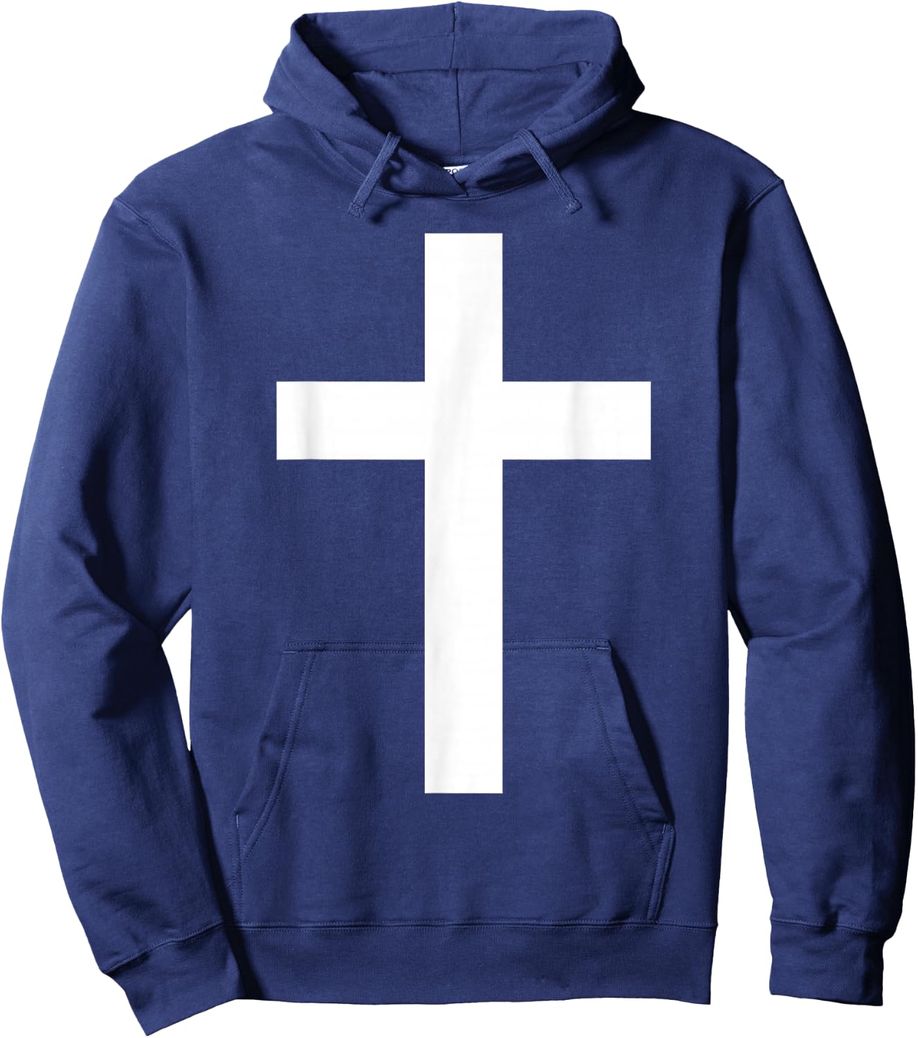 White Christian Jesus Cross Black Hoodie - Hoodie | Navy