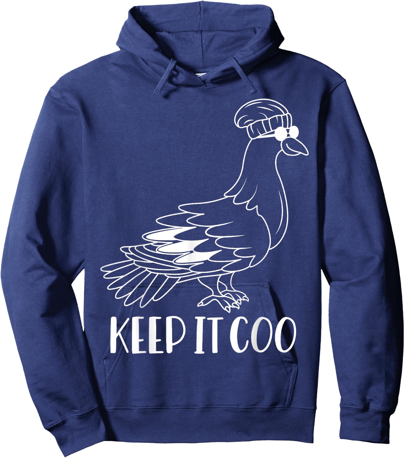 Hipster Pigeon - Keep it Coo Funny Cool Pigeon Hoodie - Hoodie | Navy