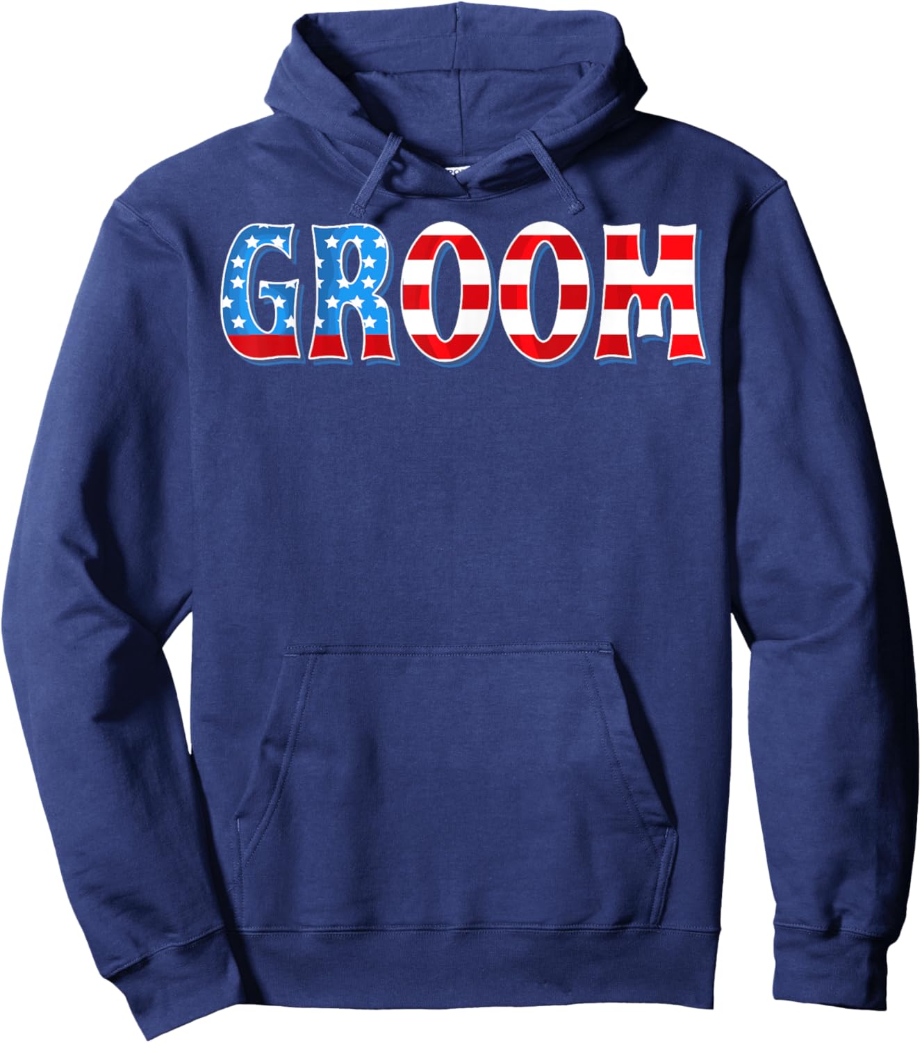 USA Flag Bachelorette Patriotic 4th of July Wedding Groom Hoodie - Hoodie | Navy