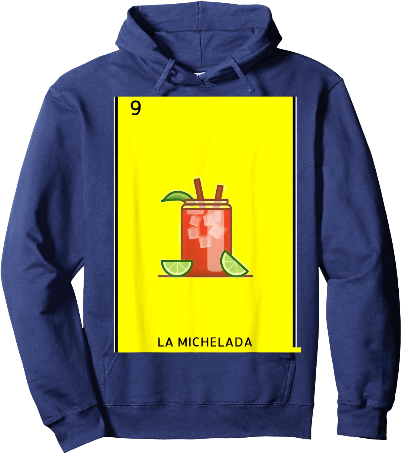 La Michelada Card Mexican Lottery Card Hoodie - Hoodie | Navy