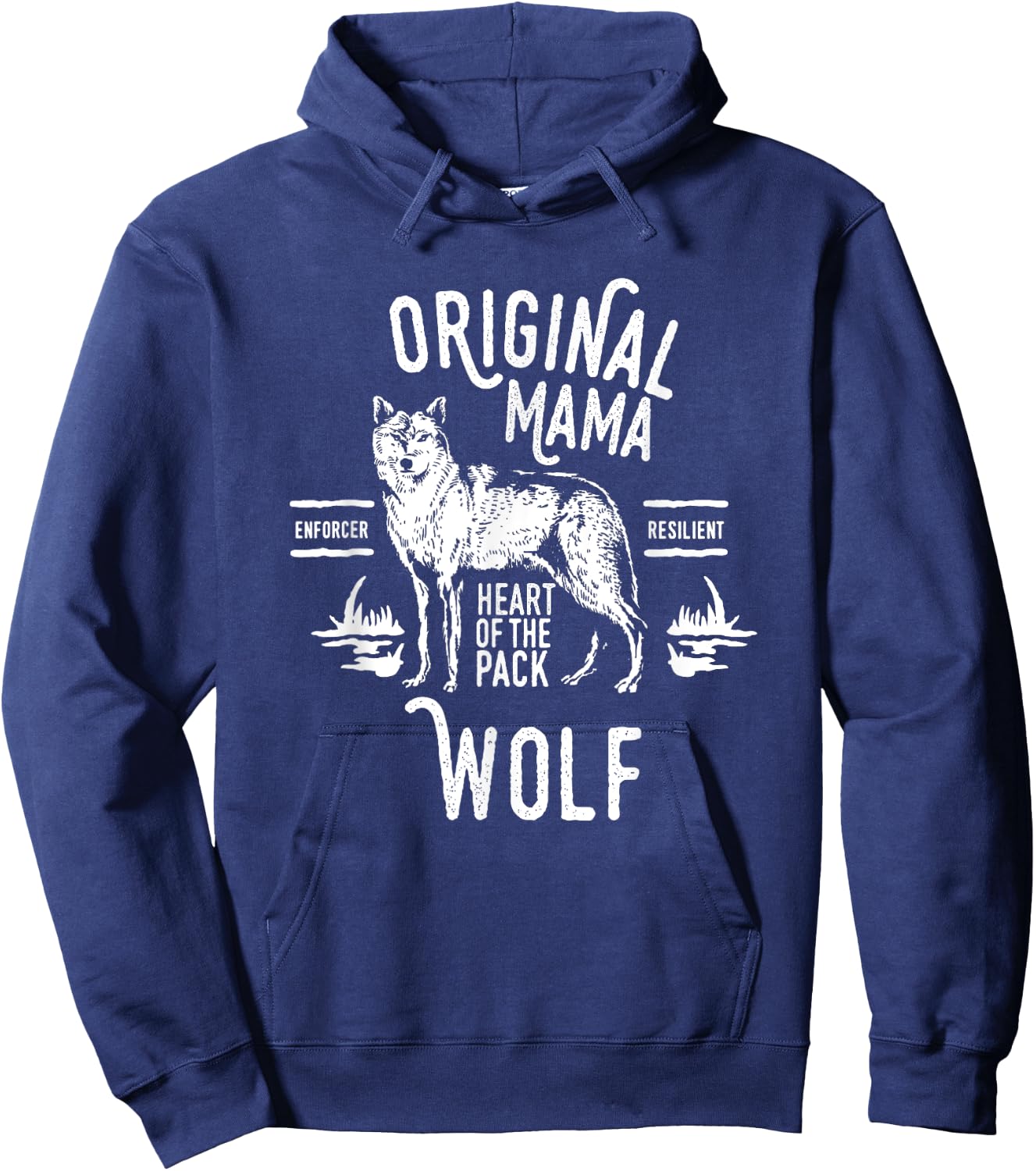 Original Mama Wolf, Heart of the Pack, Mother's Day Hoodie - Hoodie | Navy