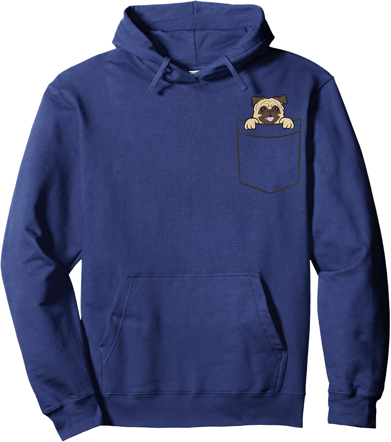 Pug Dog In The Pocket Cute Pug Hoodie - Hoodie | Navy