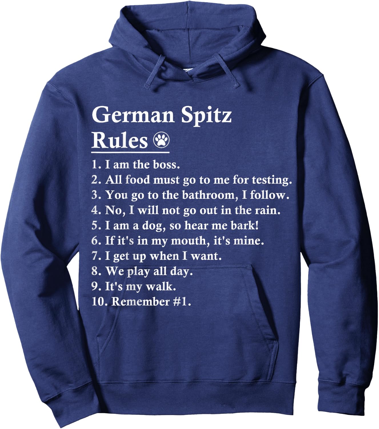 Funny German Spitz Dog Rules Hoodie - Hoodie | Navy