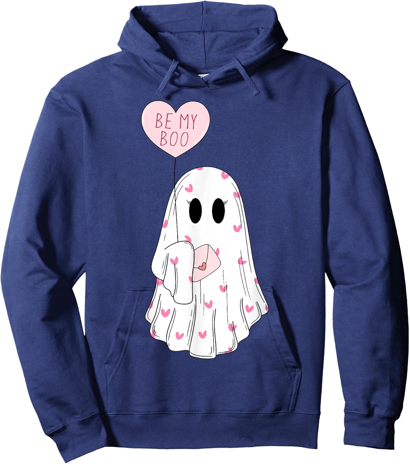 Be My Boo Ghost Funny Valentines Day Hoodie - Hoodie | Navy