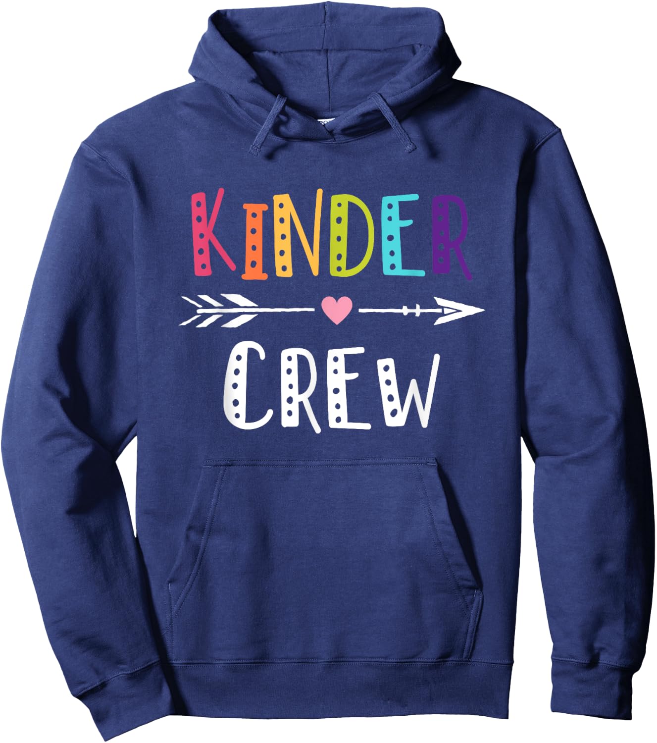 Kinder Crew Kindergarten Teacher 1st Day of School Women Kids Hoodie - Hoodie | Navy