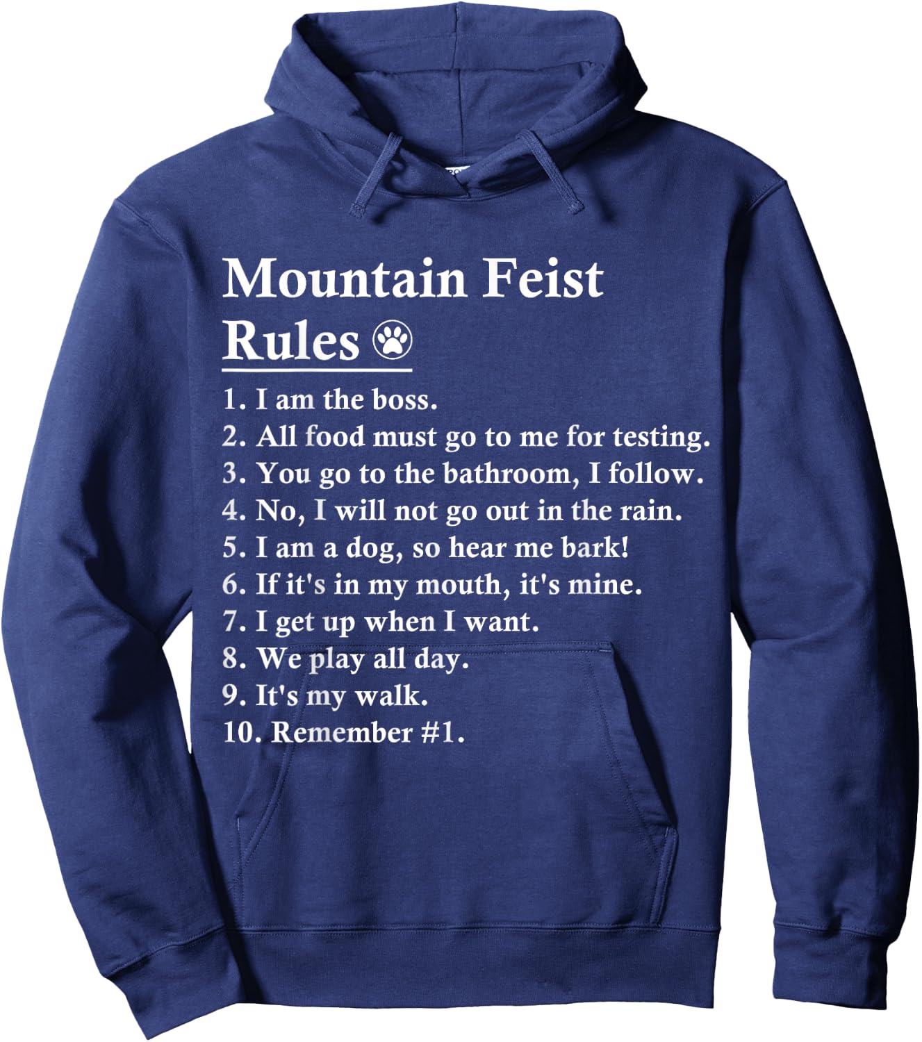 Funny Mountain Feist Dog Rules Men Women Kids Hoodie - Hoodie | Navy